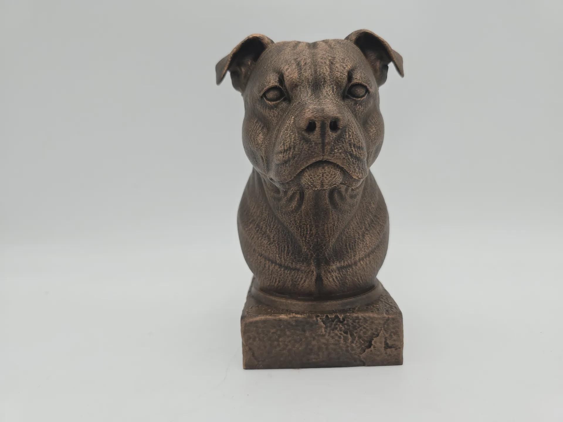 Bust of a staffordshire bust bust dog statue - handpainted home decor dog lover gift him her ornament