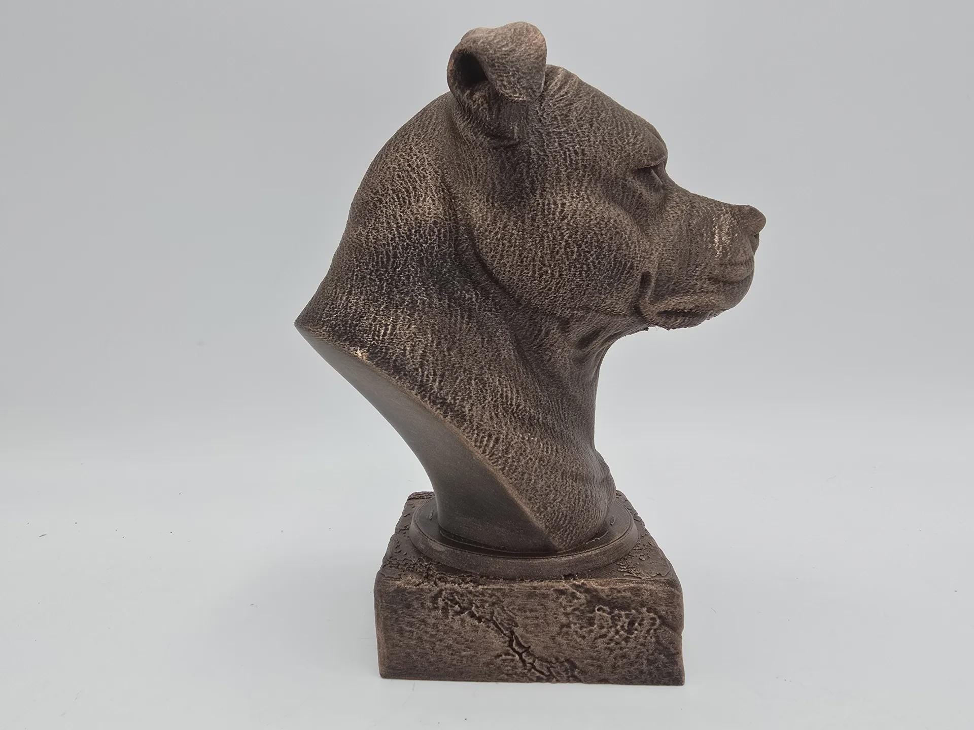 Bust of a staffordshire bust bust dog statue - handpainted home decor dog lover gift him her ornament