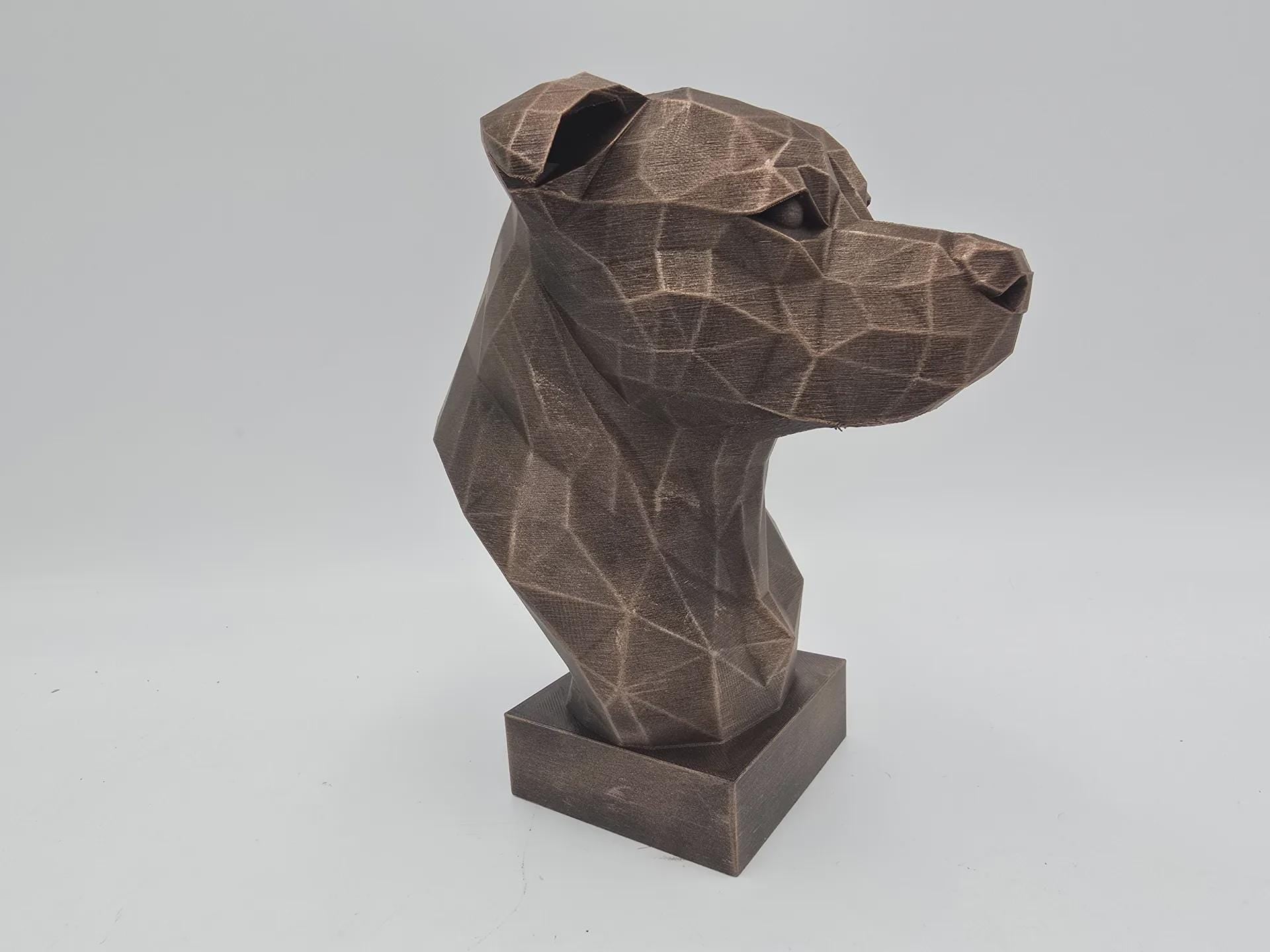 Bust of a staffordshire bull terrier dog statue - home decor dog lover handpainted ornament