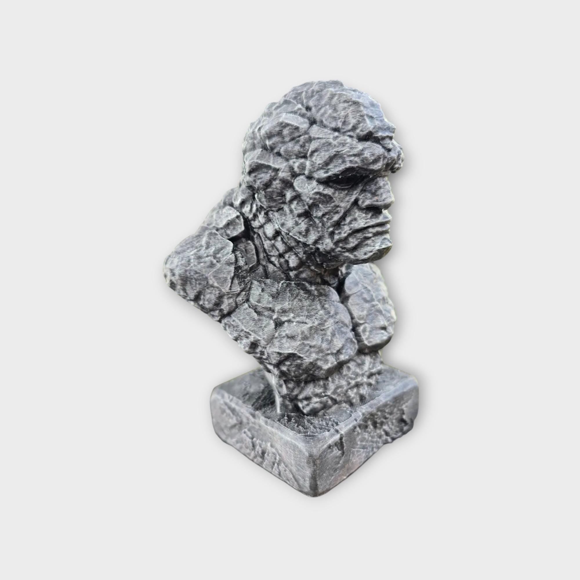 Bust of a Stone golum statue - handpainted home decor mythical lover gift him her ornament