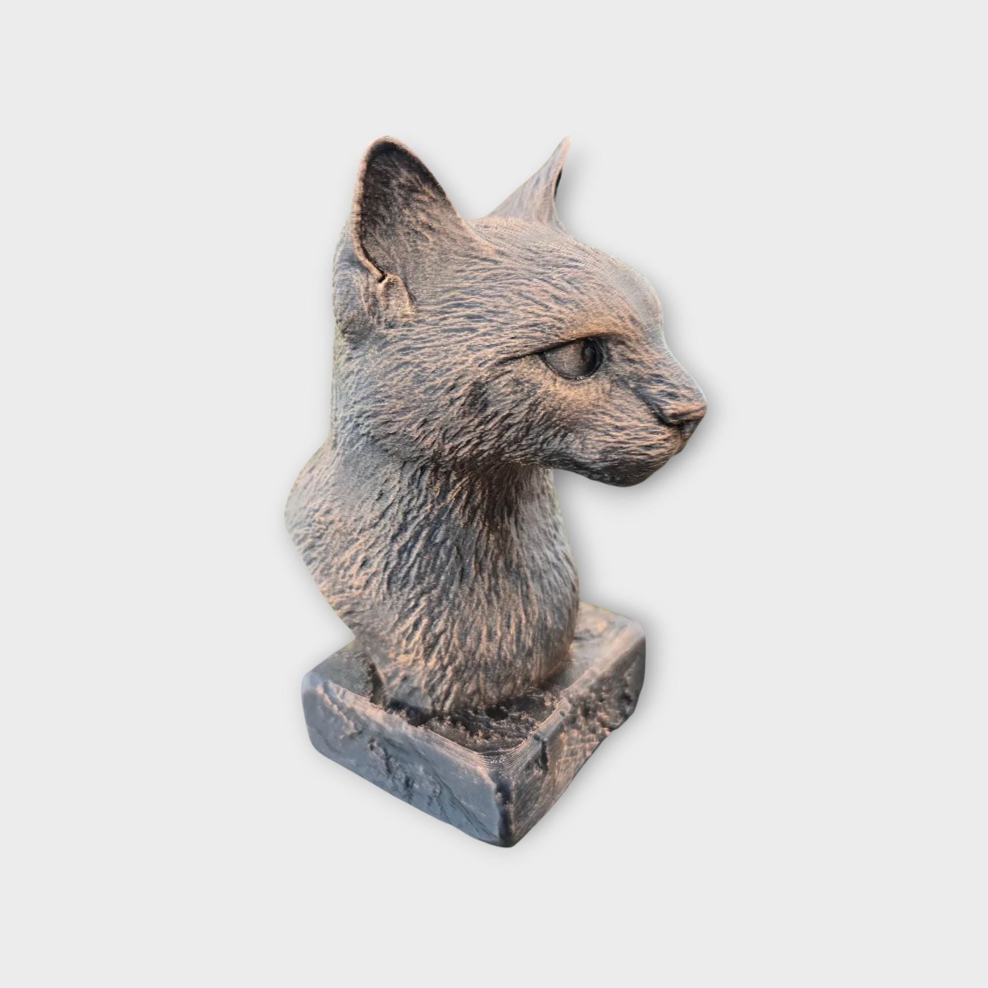 Bust of a Siamese cat statue - home decor animal lover gift him her handpainted ornament