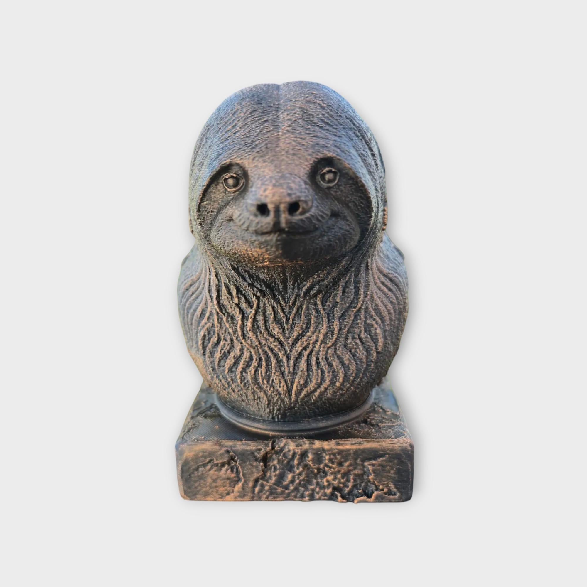 Bust of a Sloth statue - home decor animal lover gift him her handpainted ornament