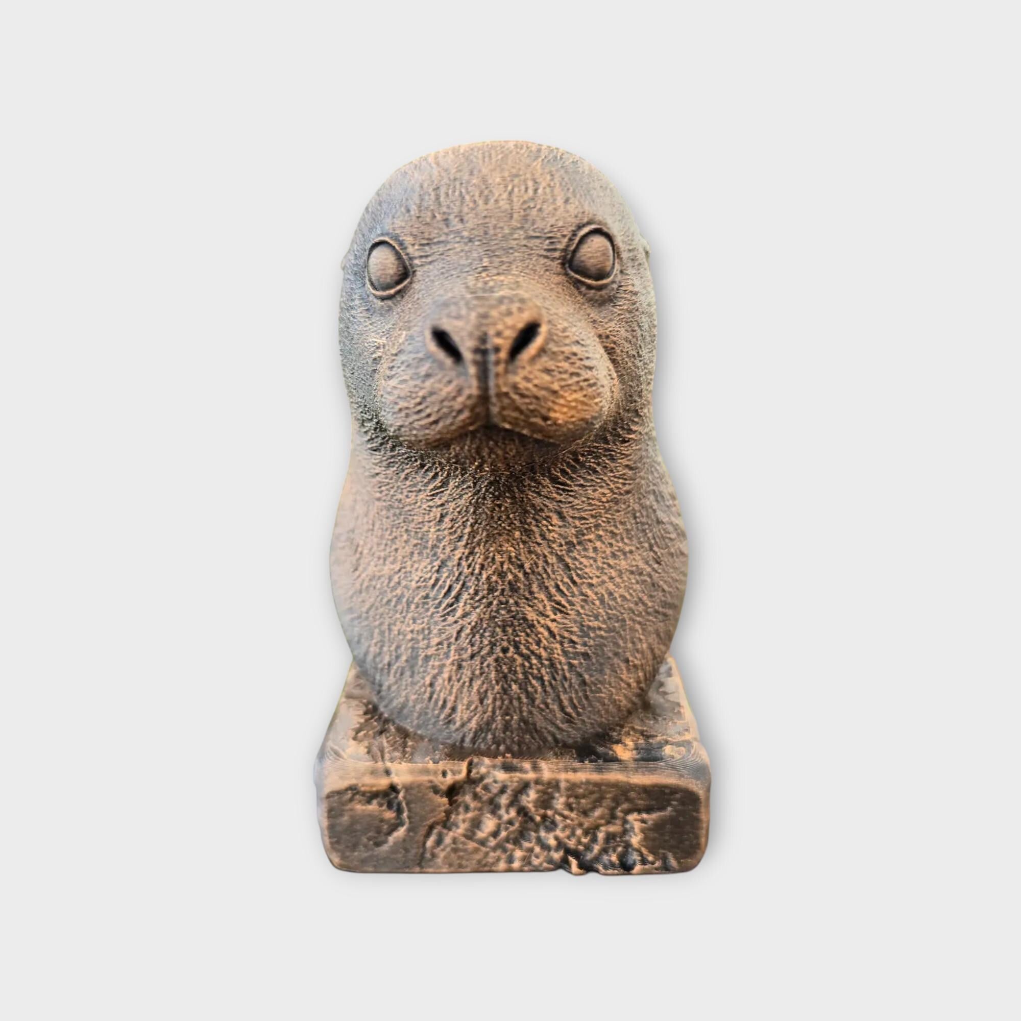 Bust of a Seal statue - home decor animal lover gift him her handpainted ornament