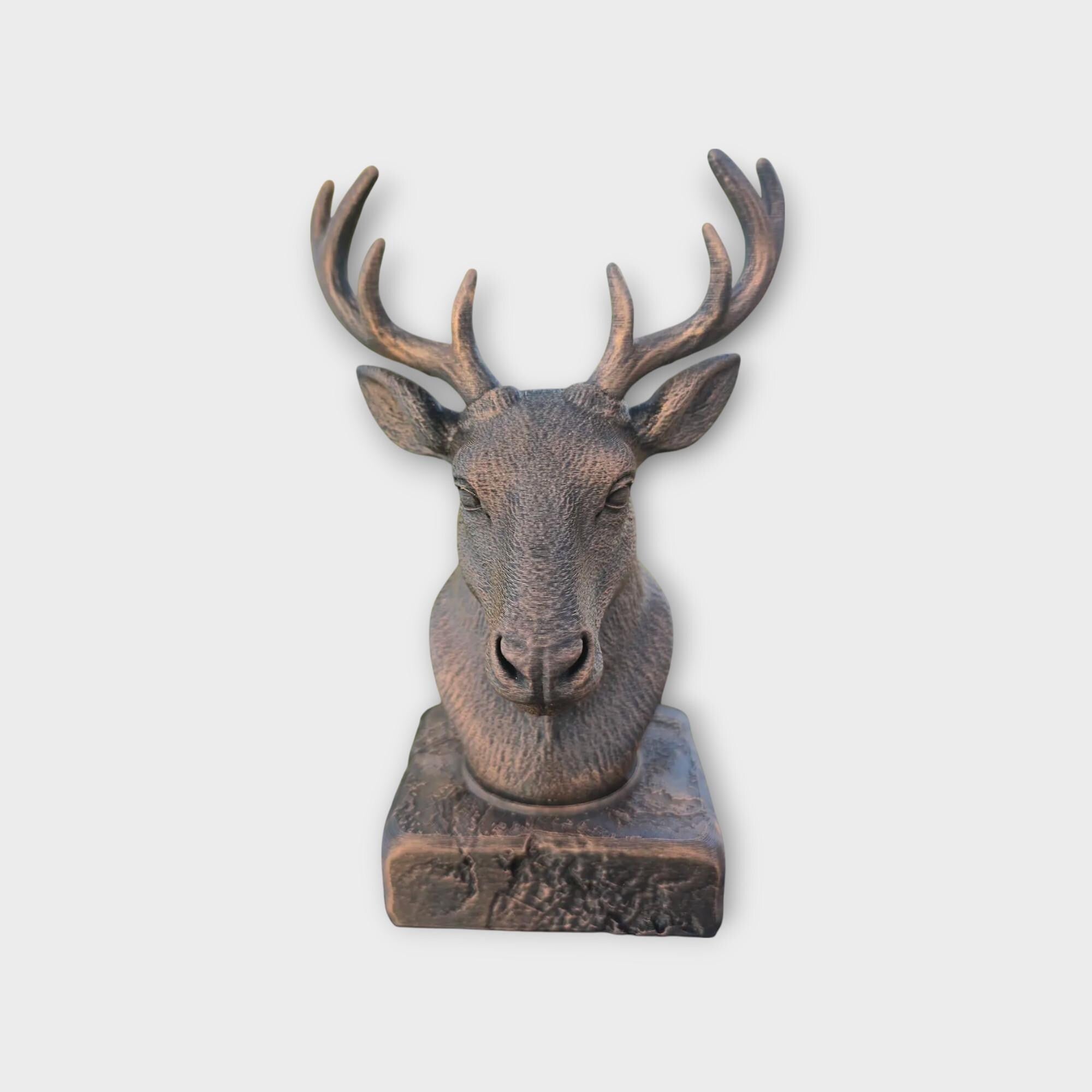 Bust of a Reindeer statue - home decor animal lover gift him her handpainted ornament