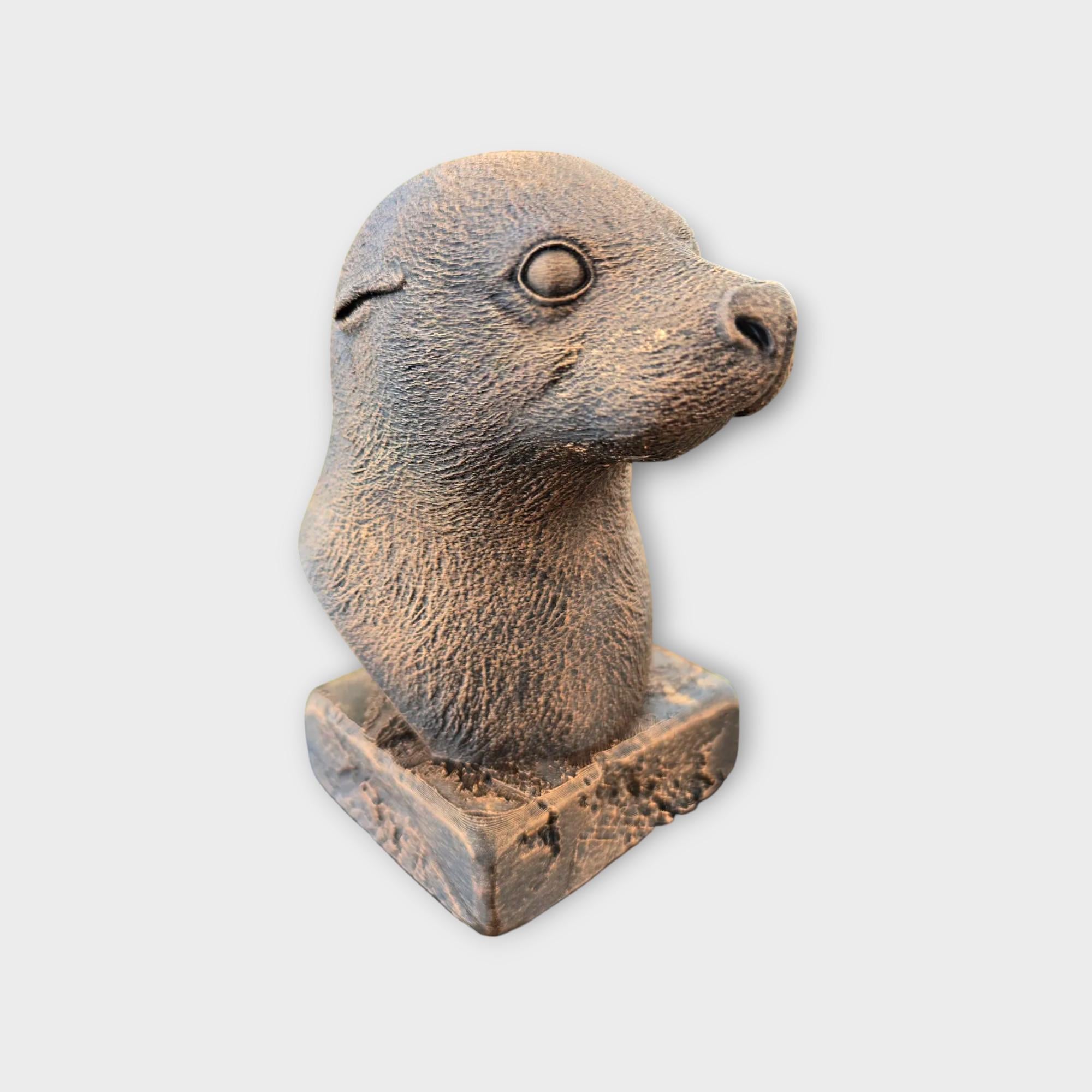 Bust of a Seal statue - home decor animal lover gift him her handpainted ornament