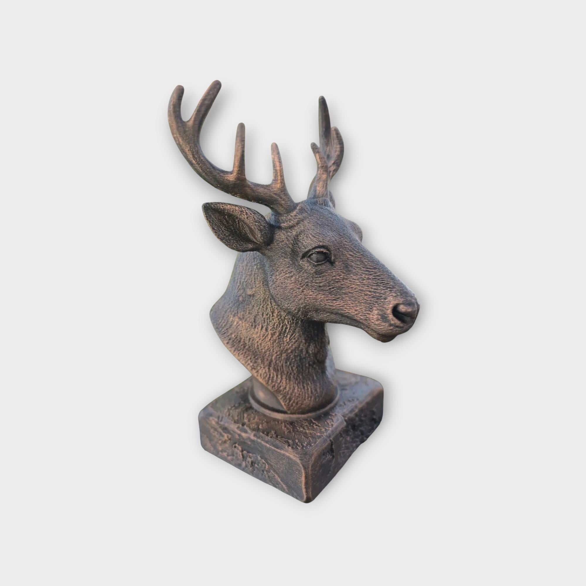 Bust of a Reindeer statue - home decor animal lover gift him her handpainted ornament