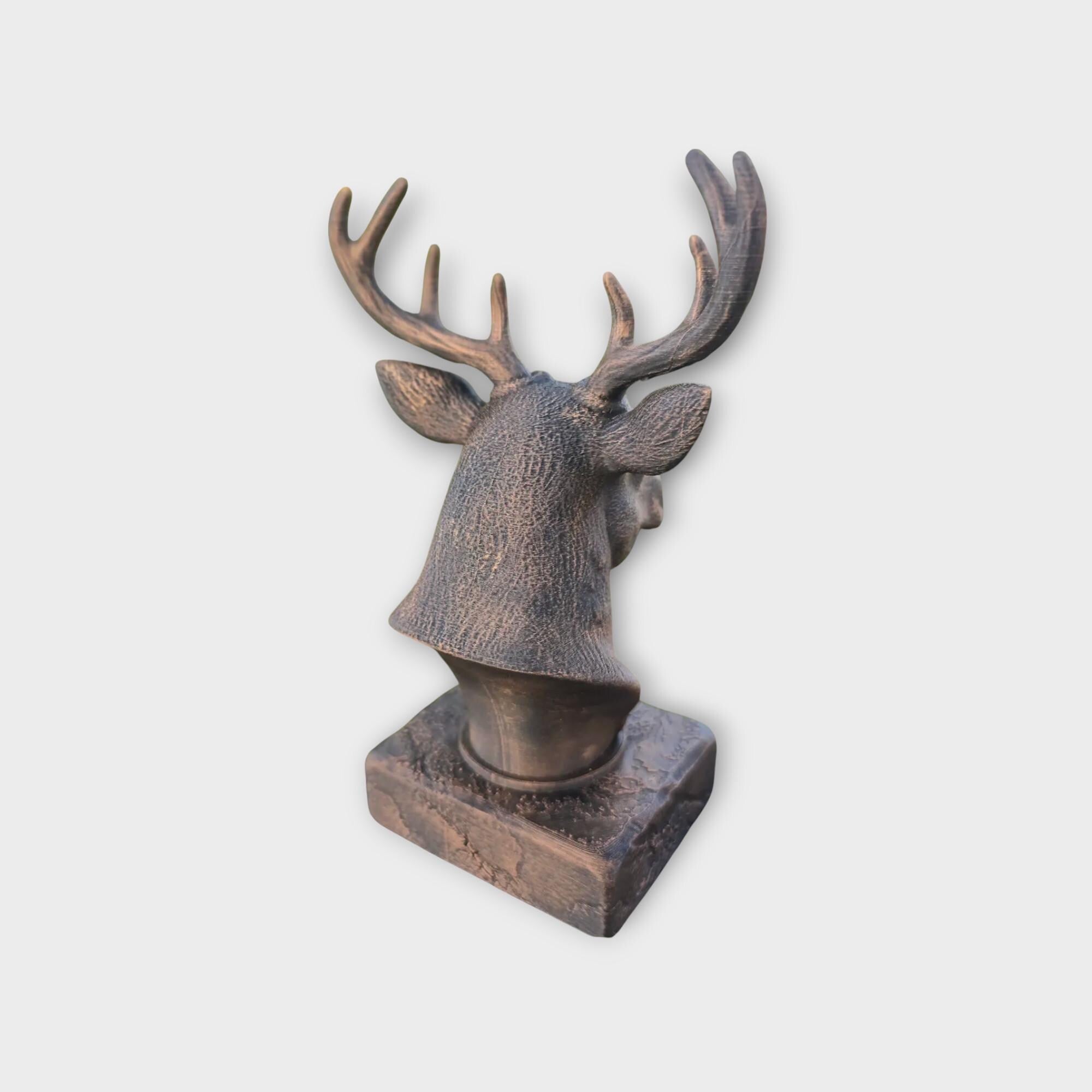 Bust of a Reindeer statue - home decor animal lover gift him her handpainted ornament