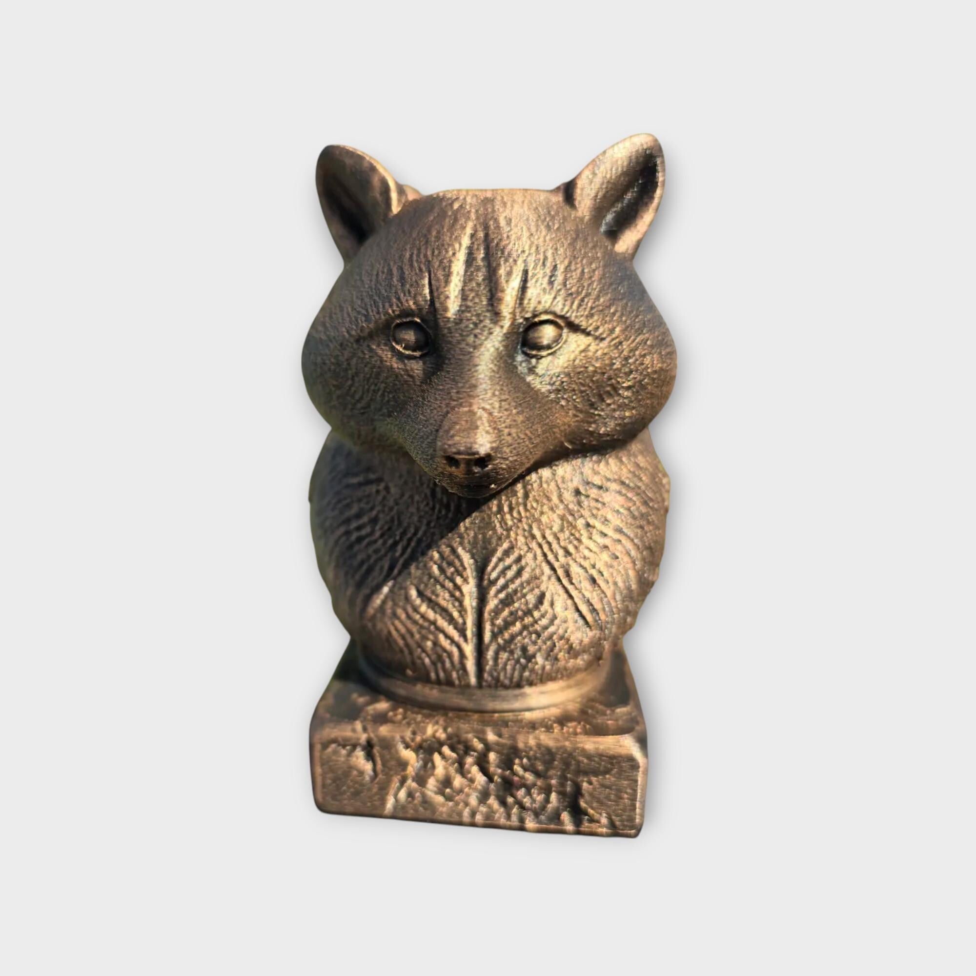 Bust of a racoon statue - home decor animal lover gift him her handpainted ornament