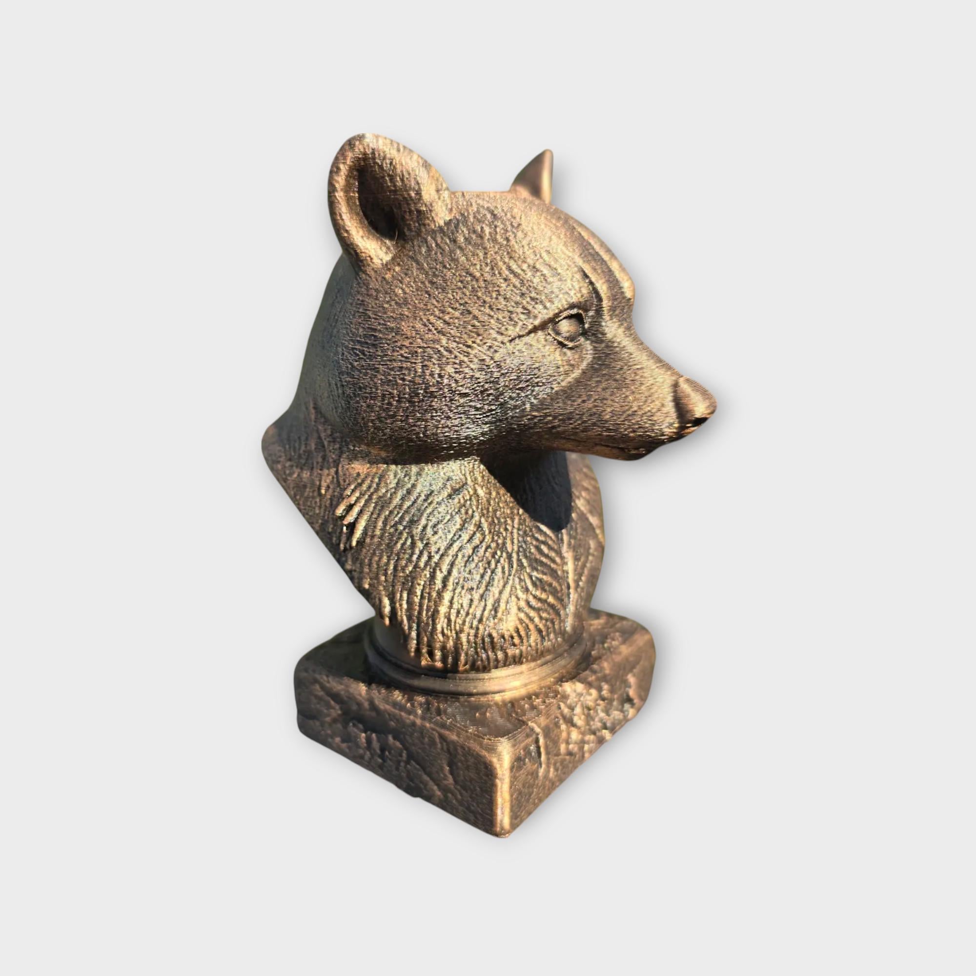 Bust of a racoon statue - home decor animal lover gift him her handpainted ornament