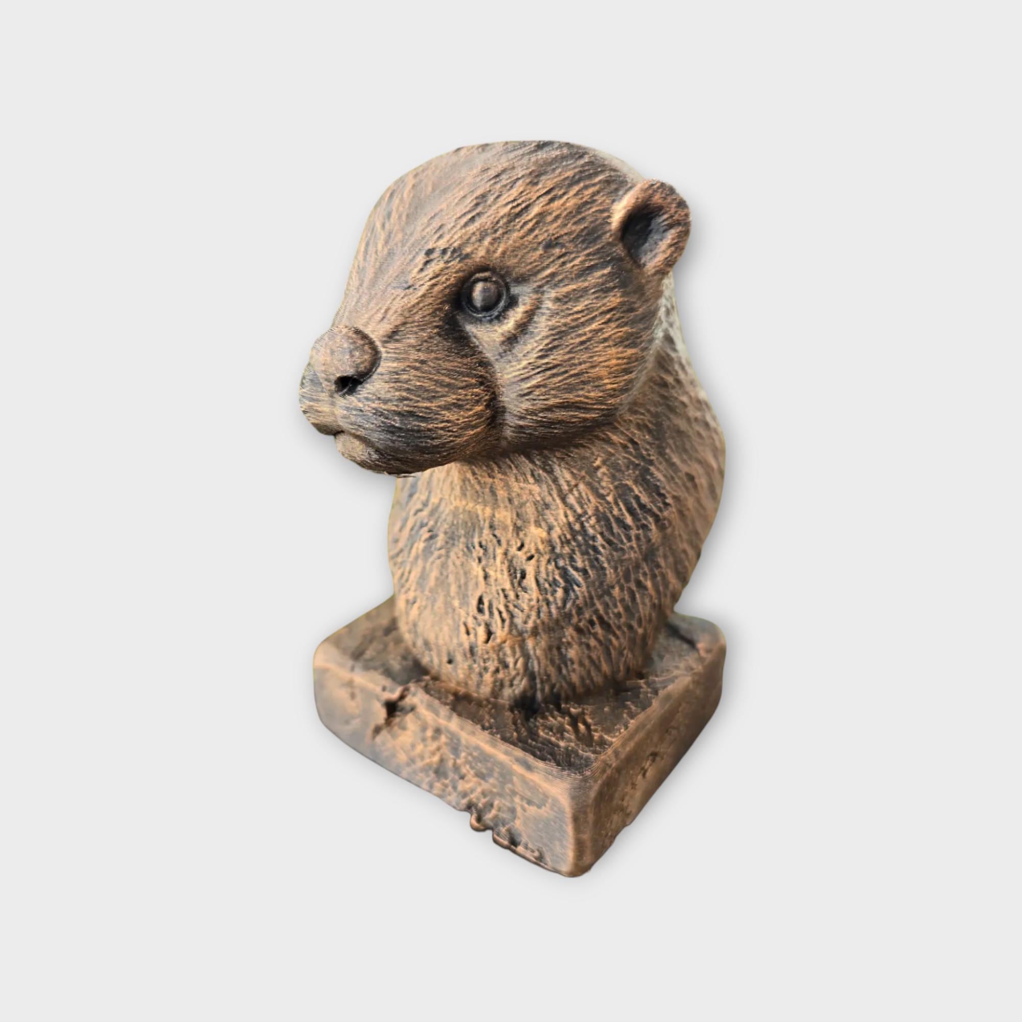 Bust of a Otter statue - home decor animal lover gift him her handpainted ornament