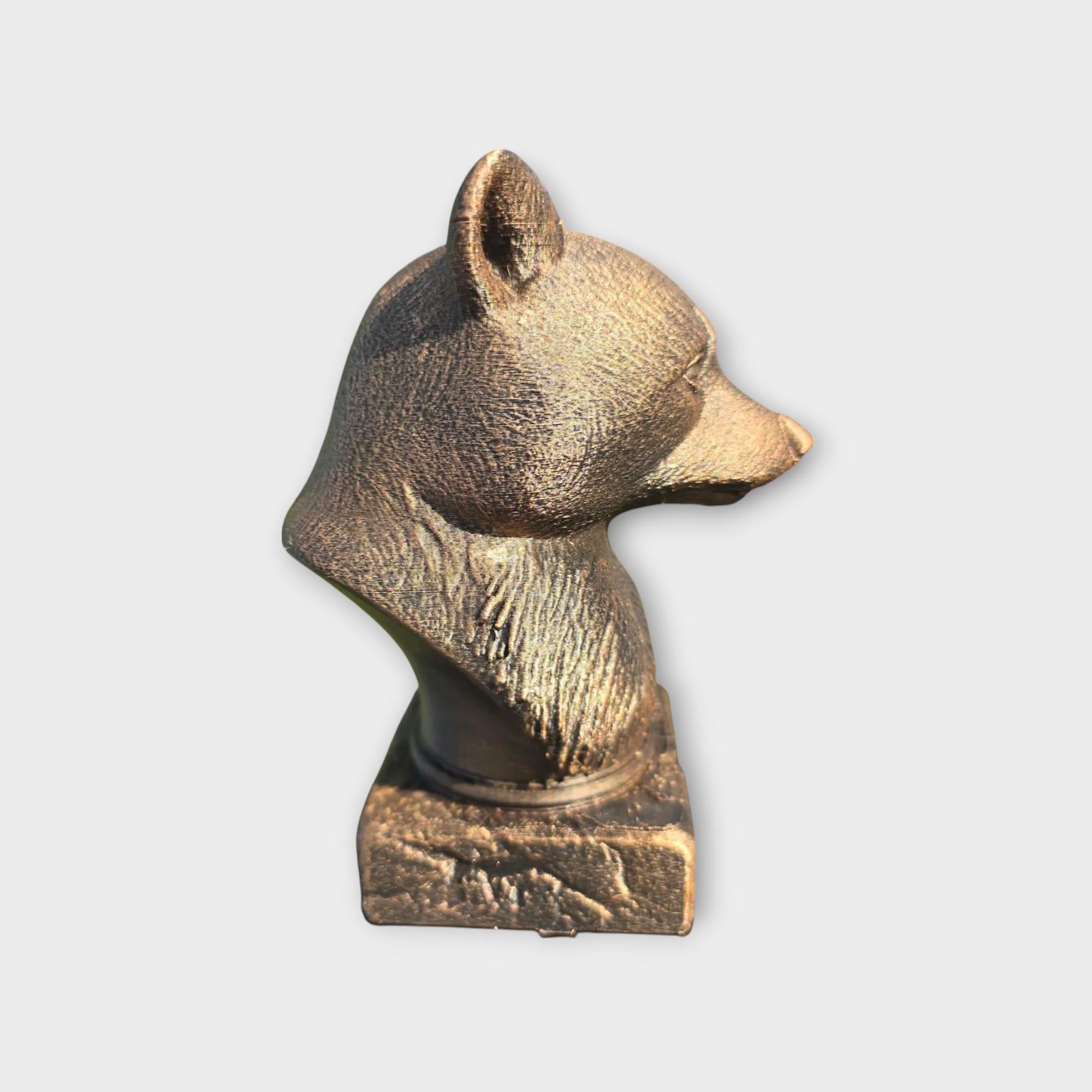 Bust of a racoon statue - home decor animal lover gift him her handpainted ornament