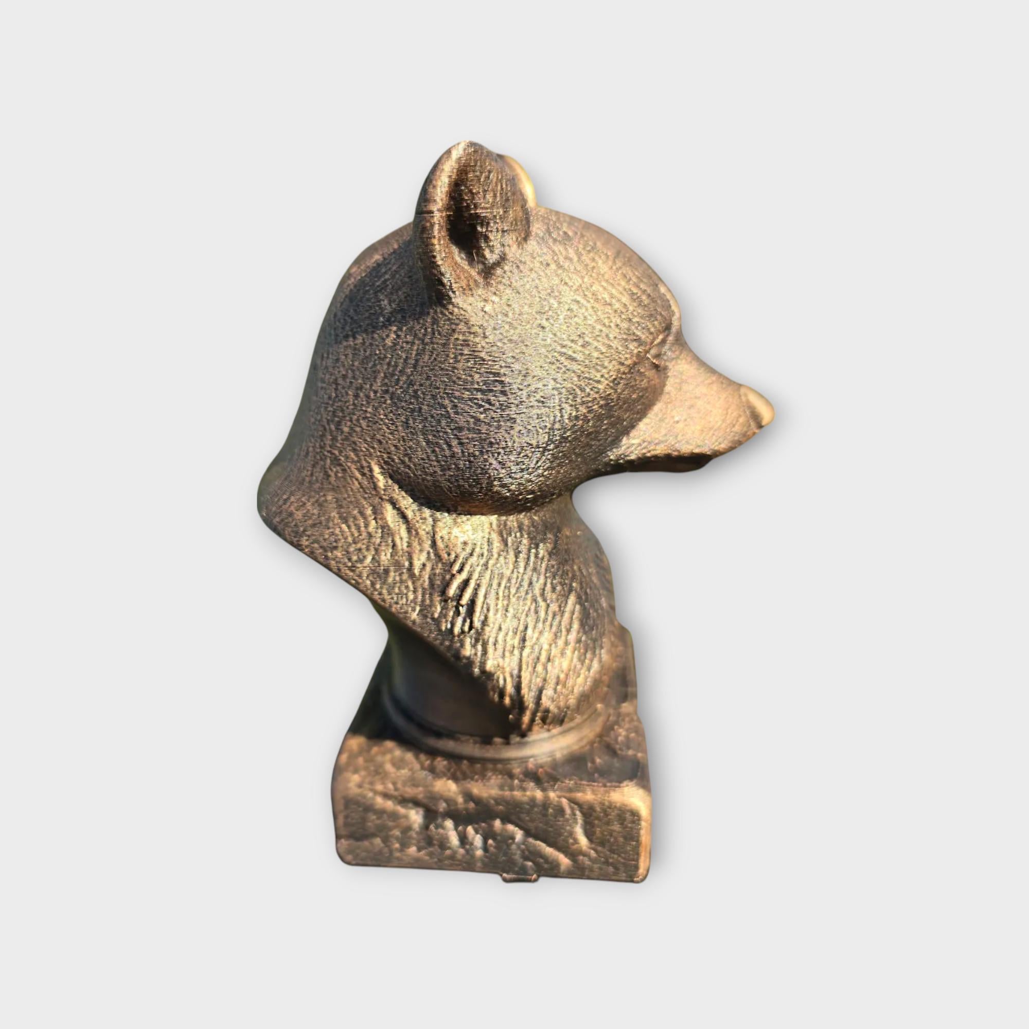 Bust of a racoon statue - home decor animal lover gift him her handpainted ornament