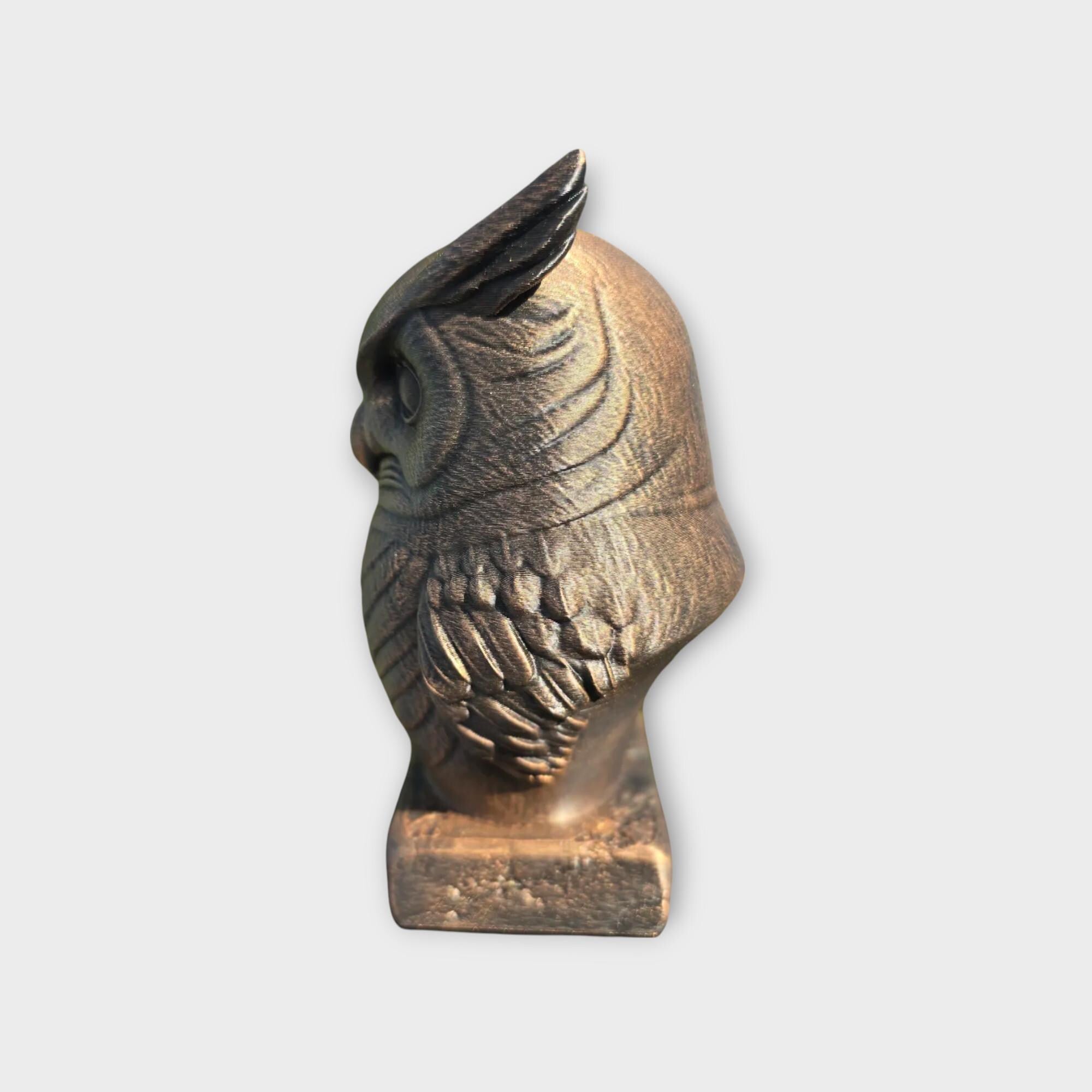 Bust of a owl statue - home decor animal lover gift him her handpainted ornament