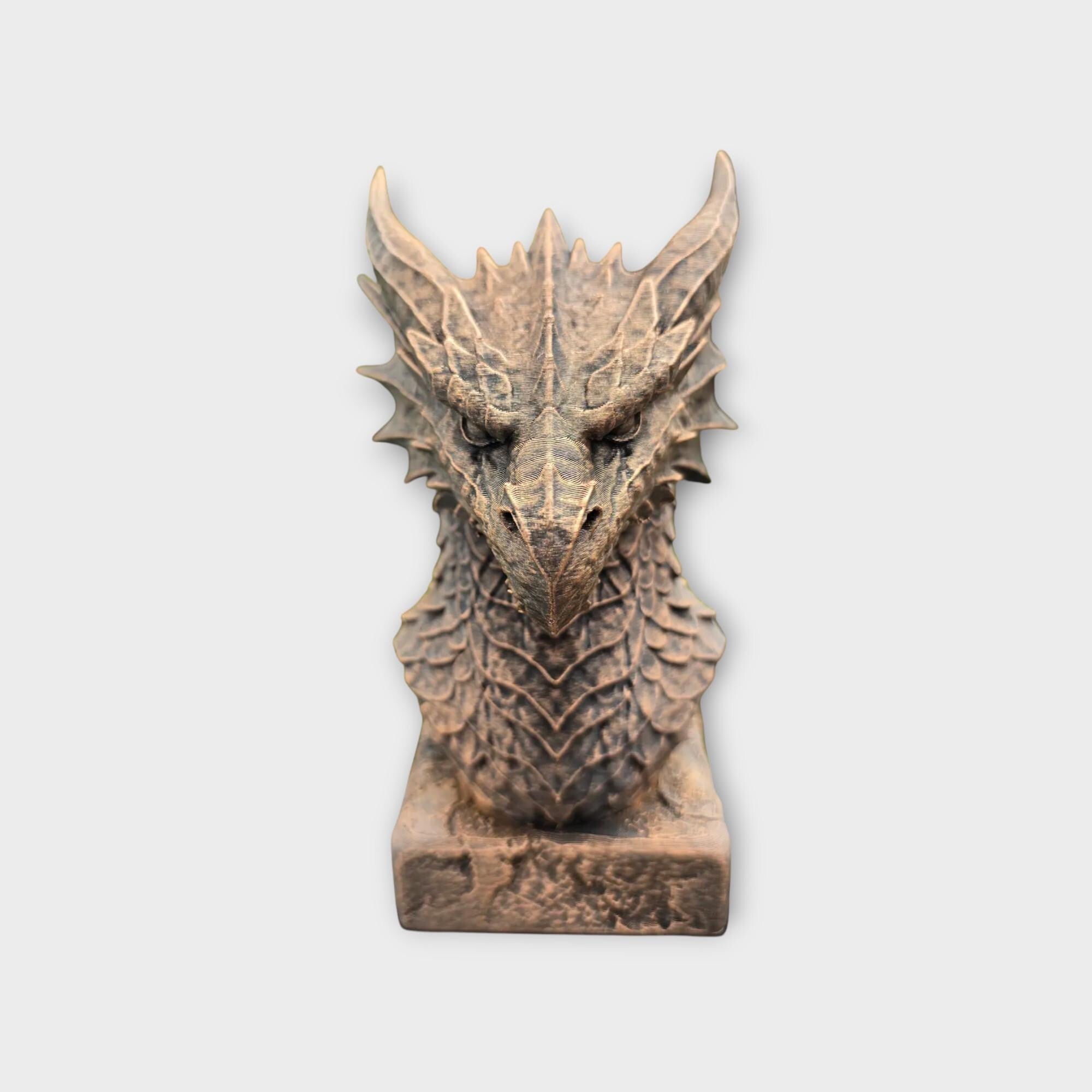 Bust of a storm Dragon Bust statue - handpainted home decor dog lover gift him her ornament