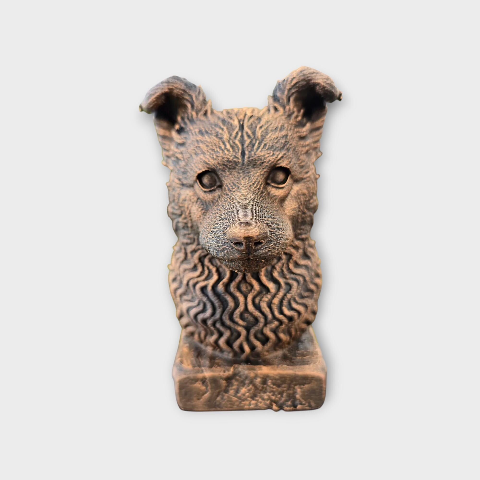 Bust of a Pumi dog statue - home decor dog lover handpainted ornament