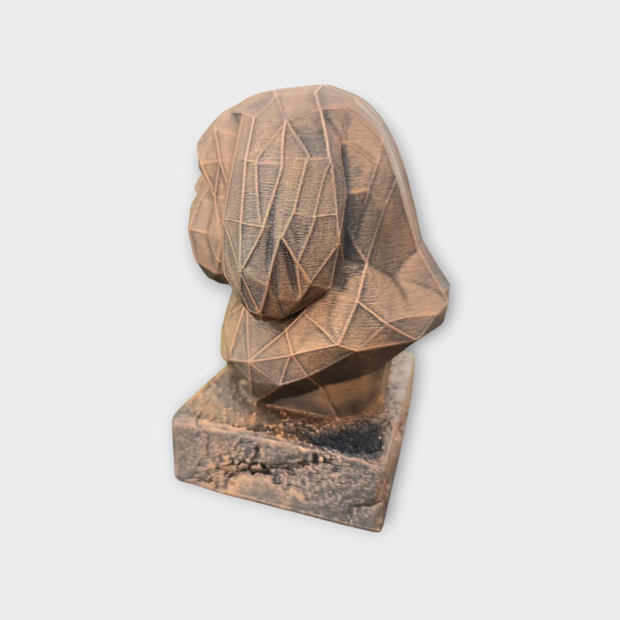 Bust of a Shih Tzu low poly dog statue - home decor dog lover handpainted ornament