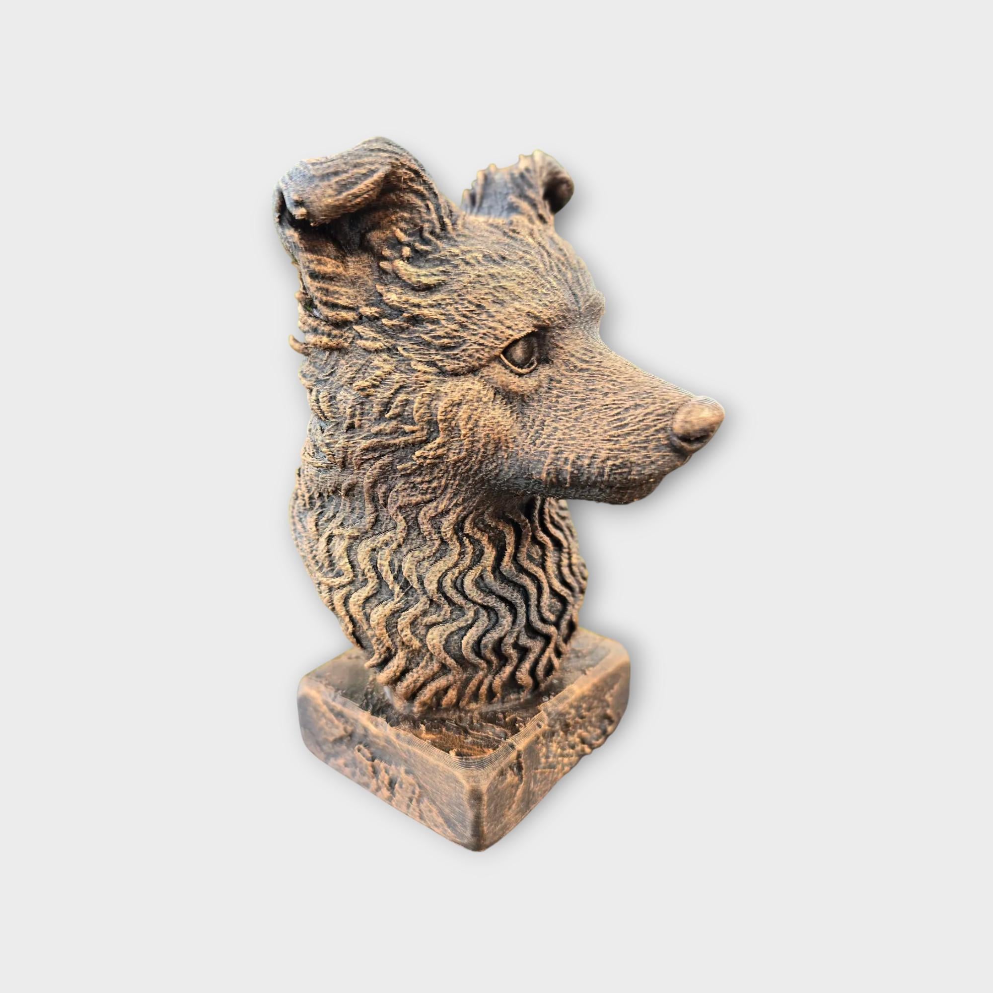 Bust of a Pumi dog statue - home decor dog lover handpainted ornament