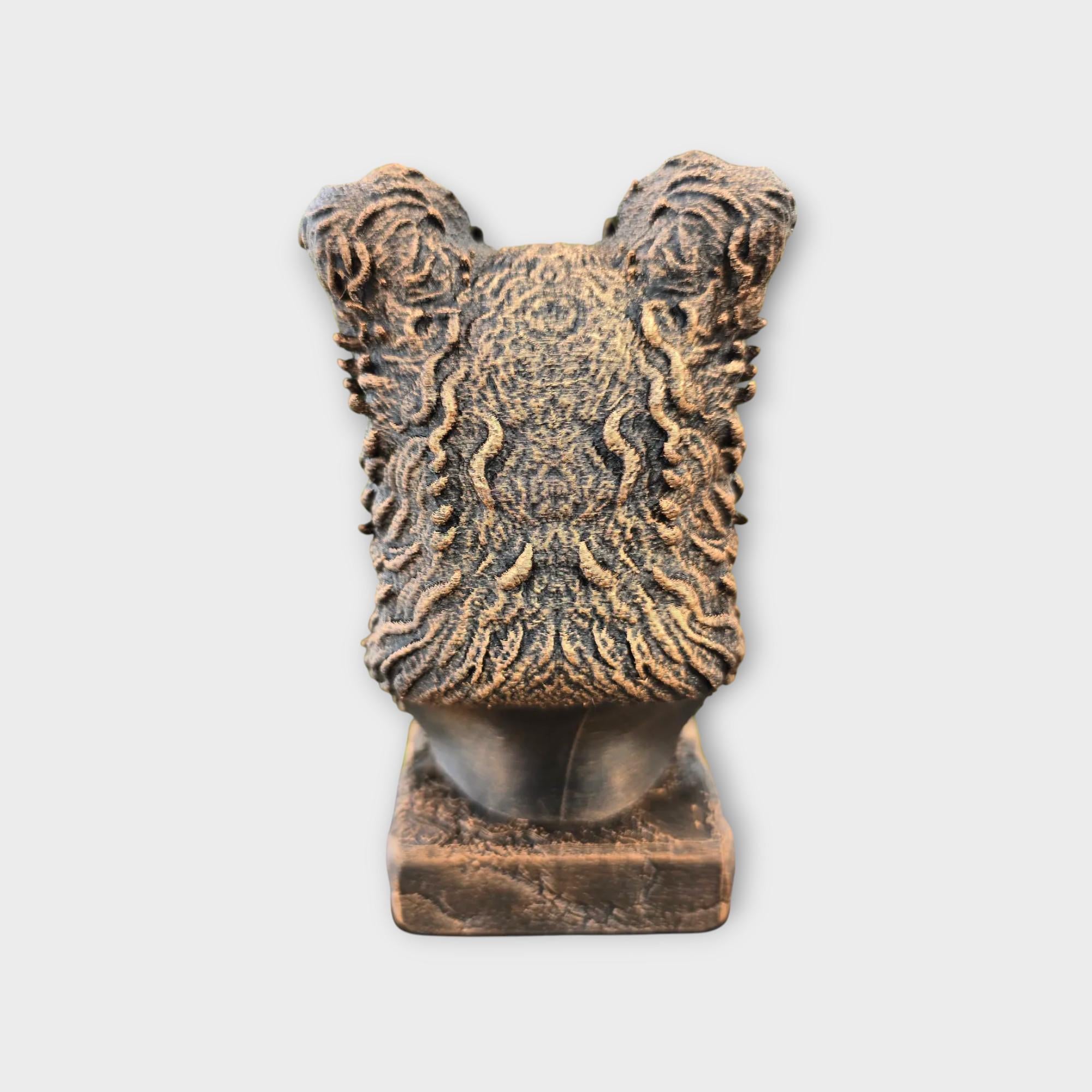 Bust of a Pumi dog statue - home decor dog lover handpainted ornament