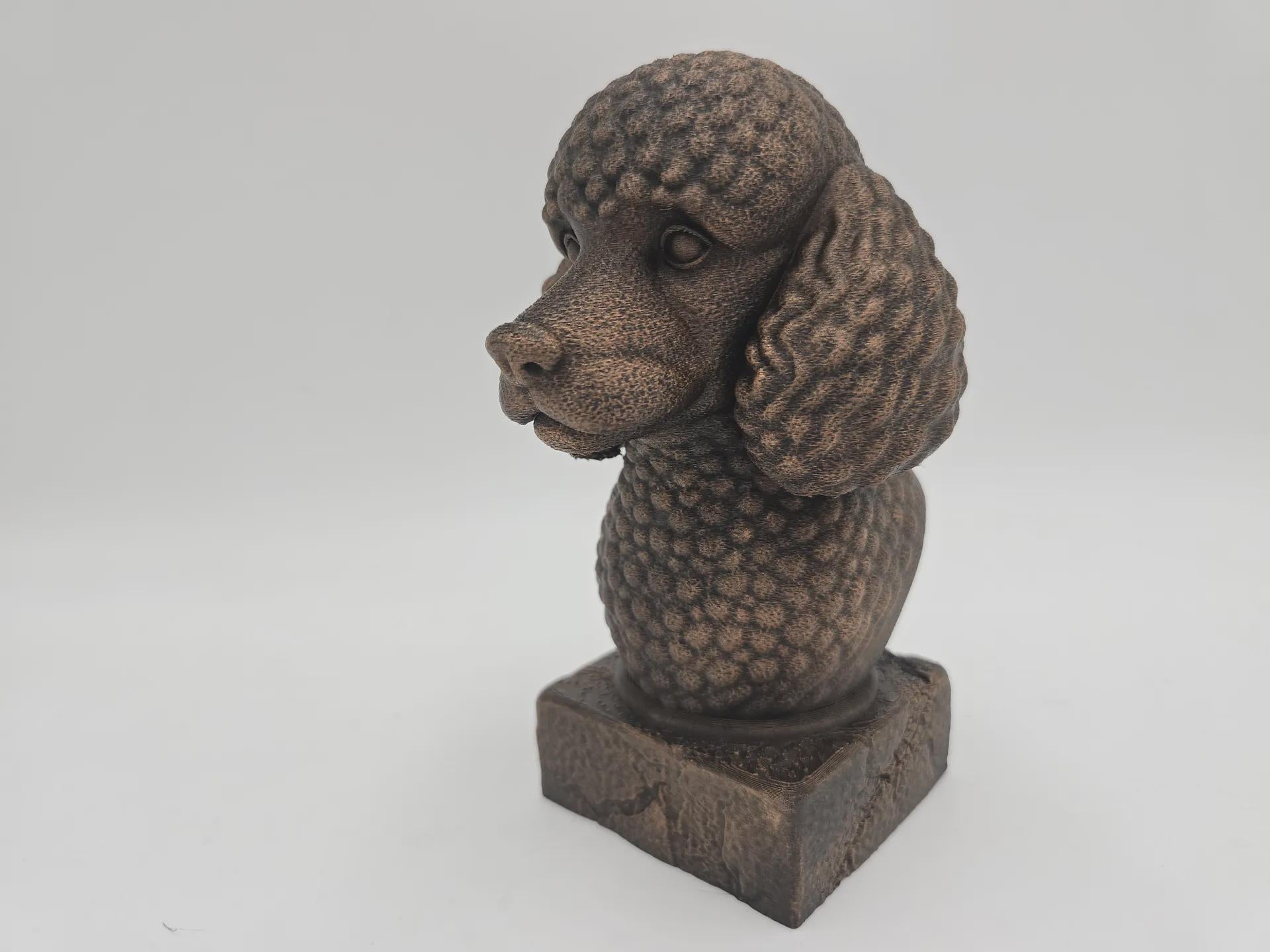 Bust of a poodle bust dog statue - home decor dog lover handpainted ornament