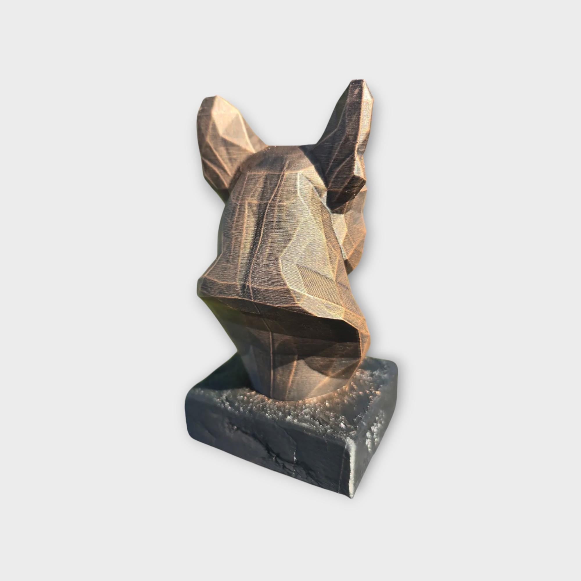 Bust of a French Bulldog Low Poly Bust dog statue - handpainted home decor dog lover gift him her ornament