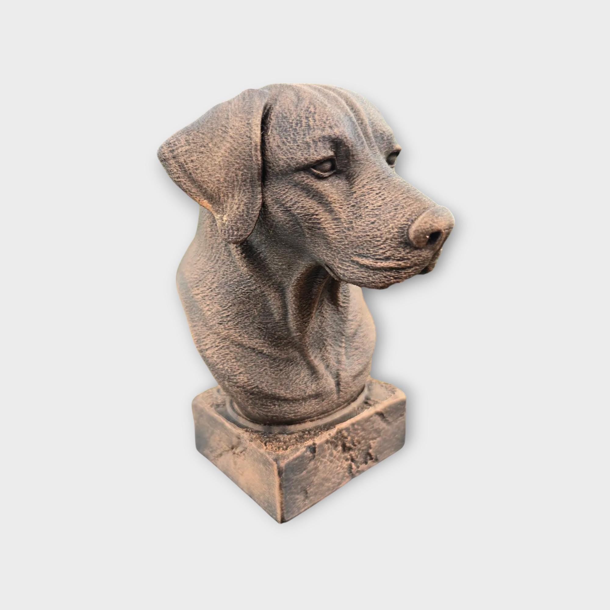 Bust of a rhodesian ridgeback statue - home decor dog lover gift him her handpainted ornament