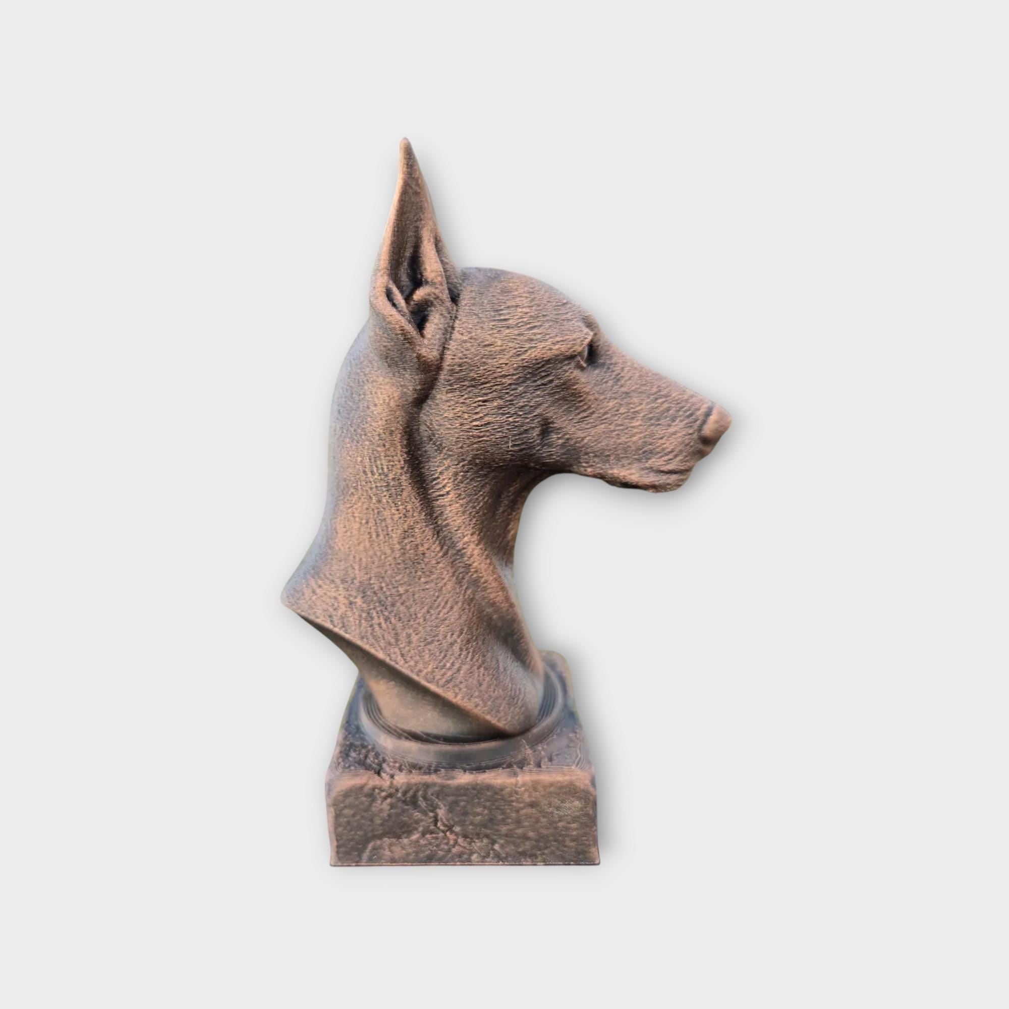 Bust of a Pinscher statue - home decor dog lover gift him her handpainted ornament