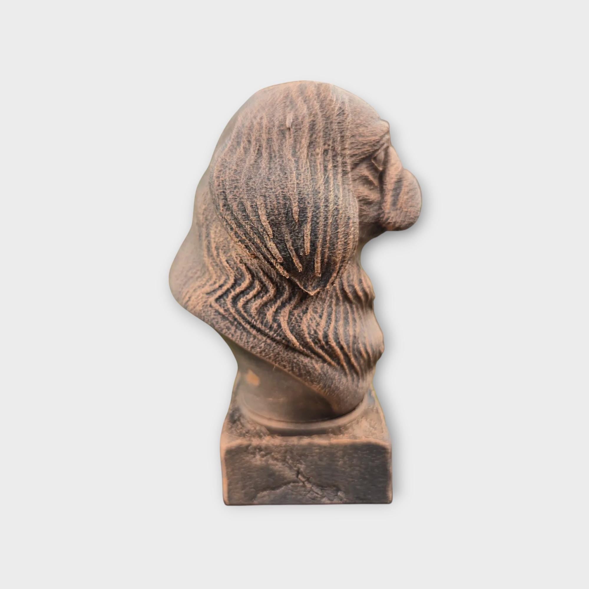 Bust of a Pekingese statue - home decor dog lover gift him her handpainted ornament