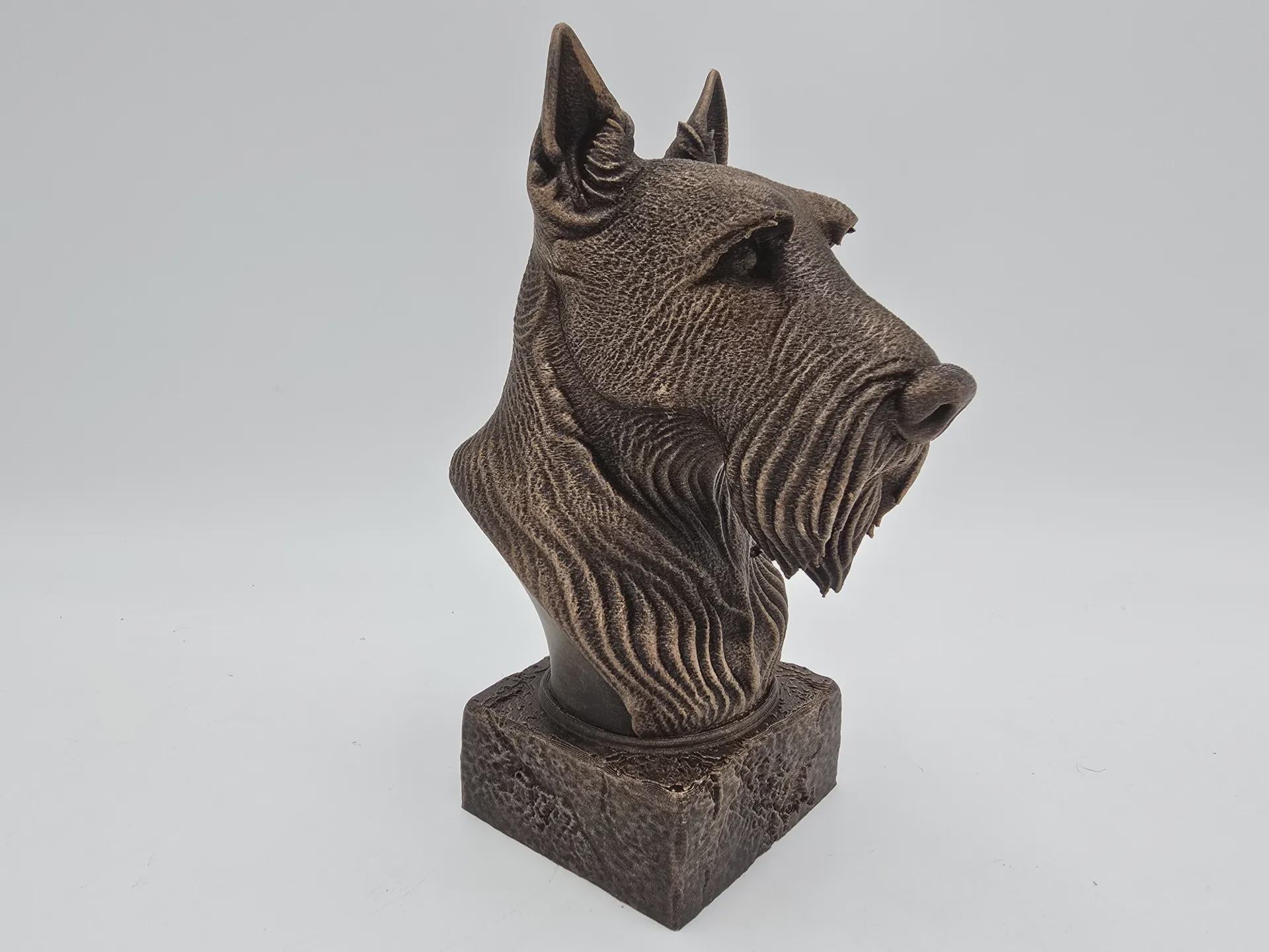 Bust of a scottish terrier bust bust dog statue - home decor dog lover gift him her handpainted ornament