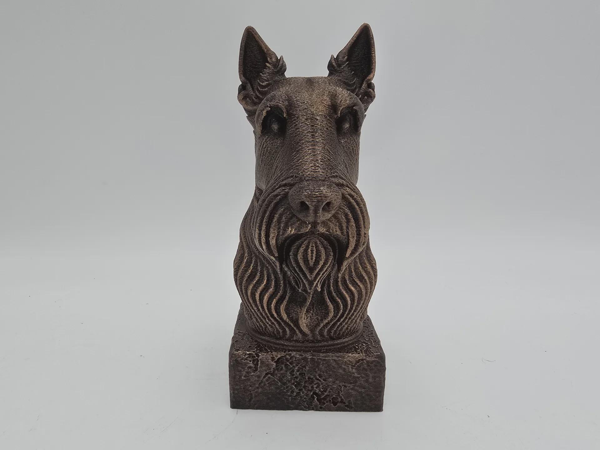 Bust of a scottish terrier bust bust dog statue - home decor dog lover gift him her handpainted ornament