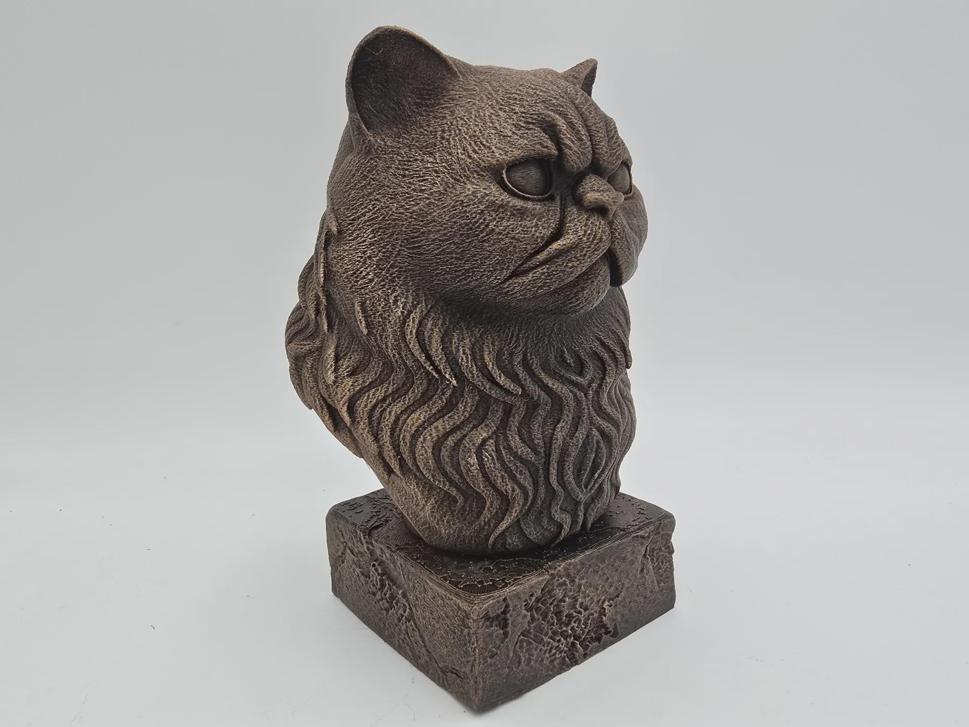 Bust of a persian cat bust statue - home decor cat lover gift him her handpainted ornament