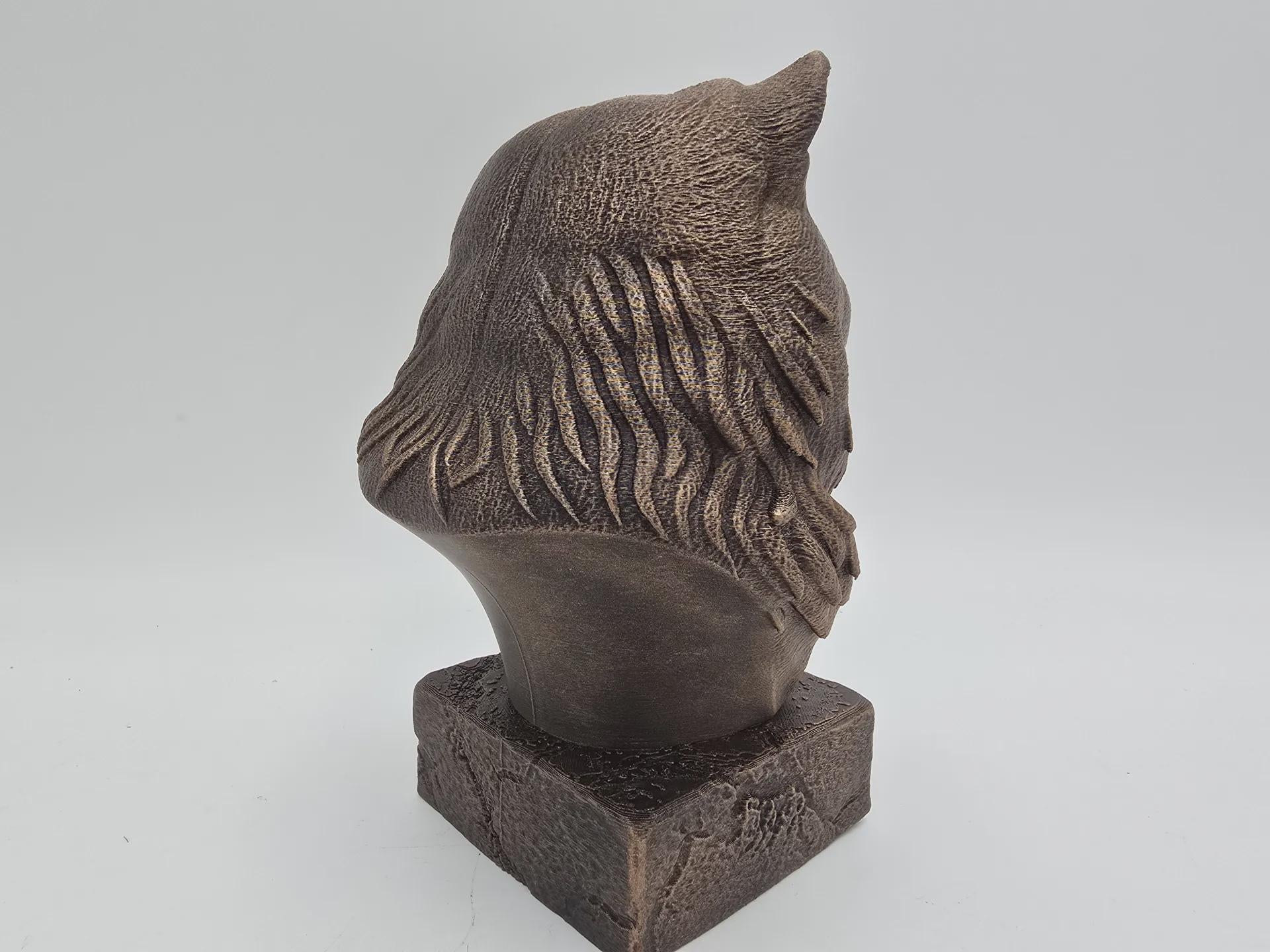 Bust of a persian cat bust statue - home decor cat lover gift him her handpainted ornament