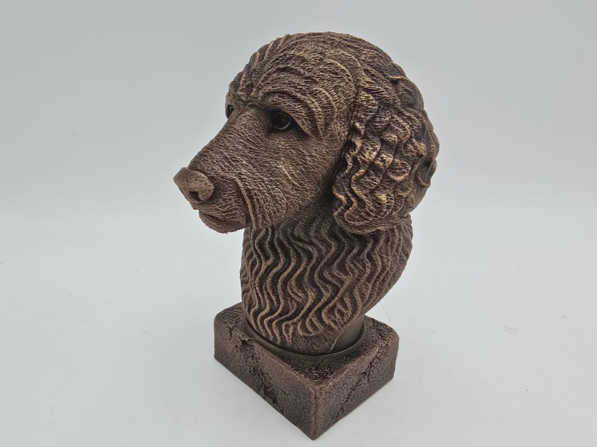 Bust of a goldendoodle dog statue - home decor dog lover handpainted ornament