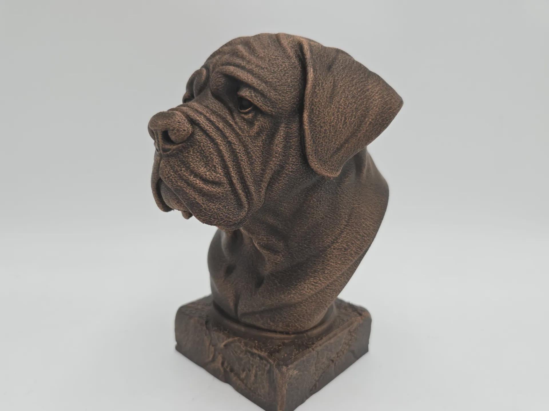 Bust of a English mastiff dog statue - home decor dog lover handpainted ornament