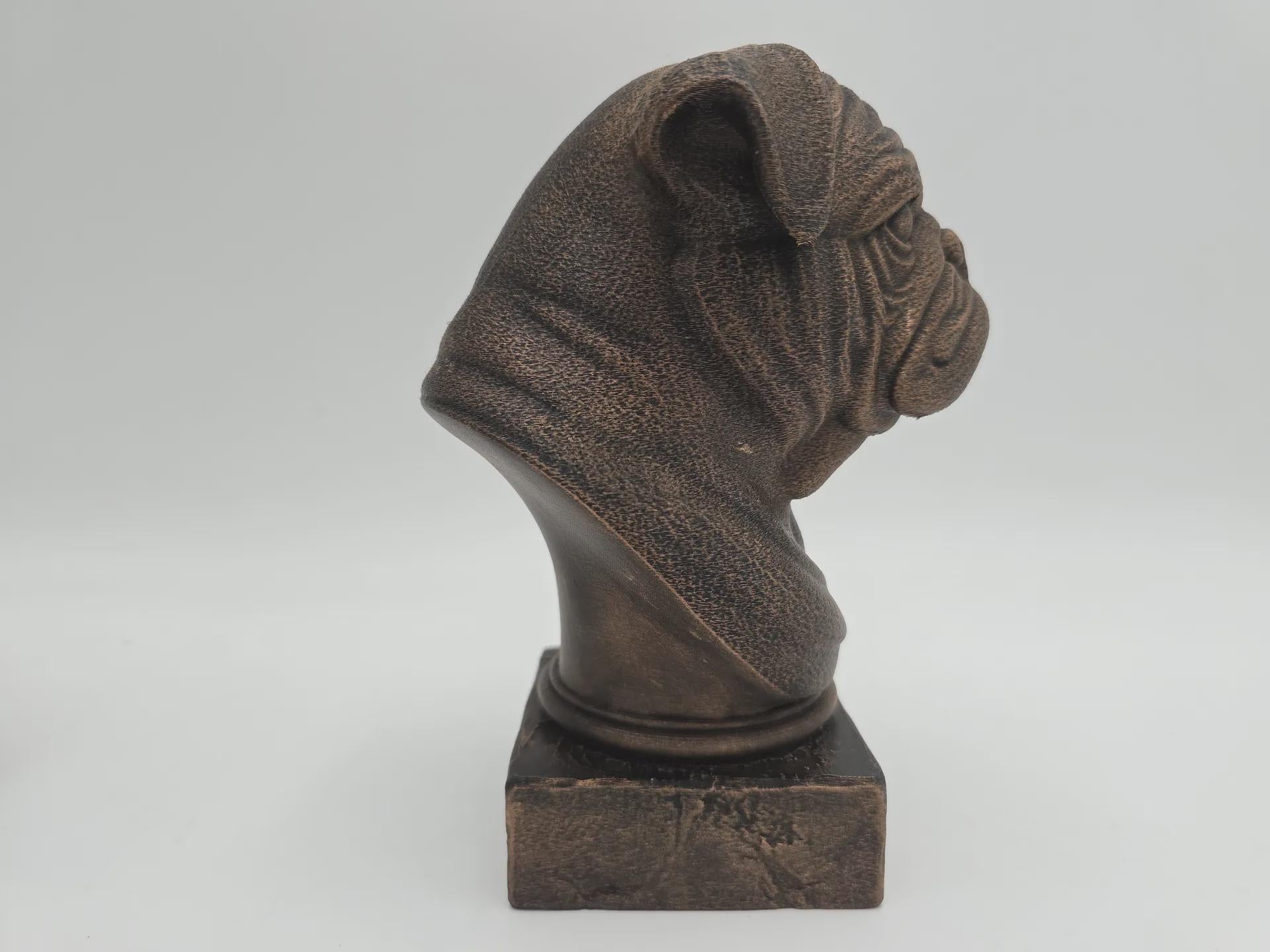 Bust of a pug dog statue - home decor dog lover handpainted ornament