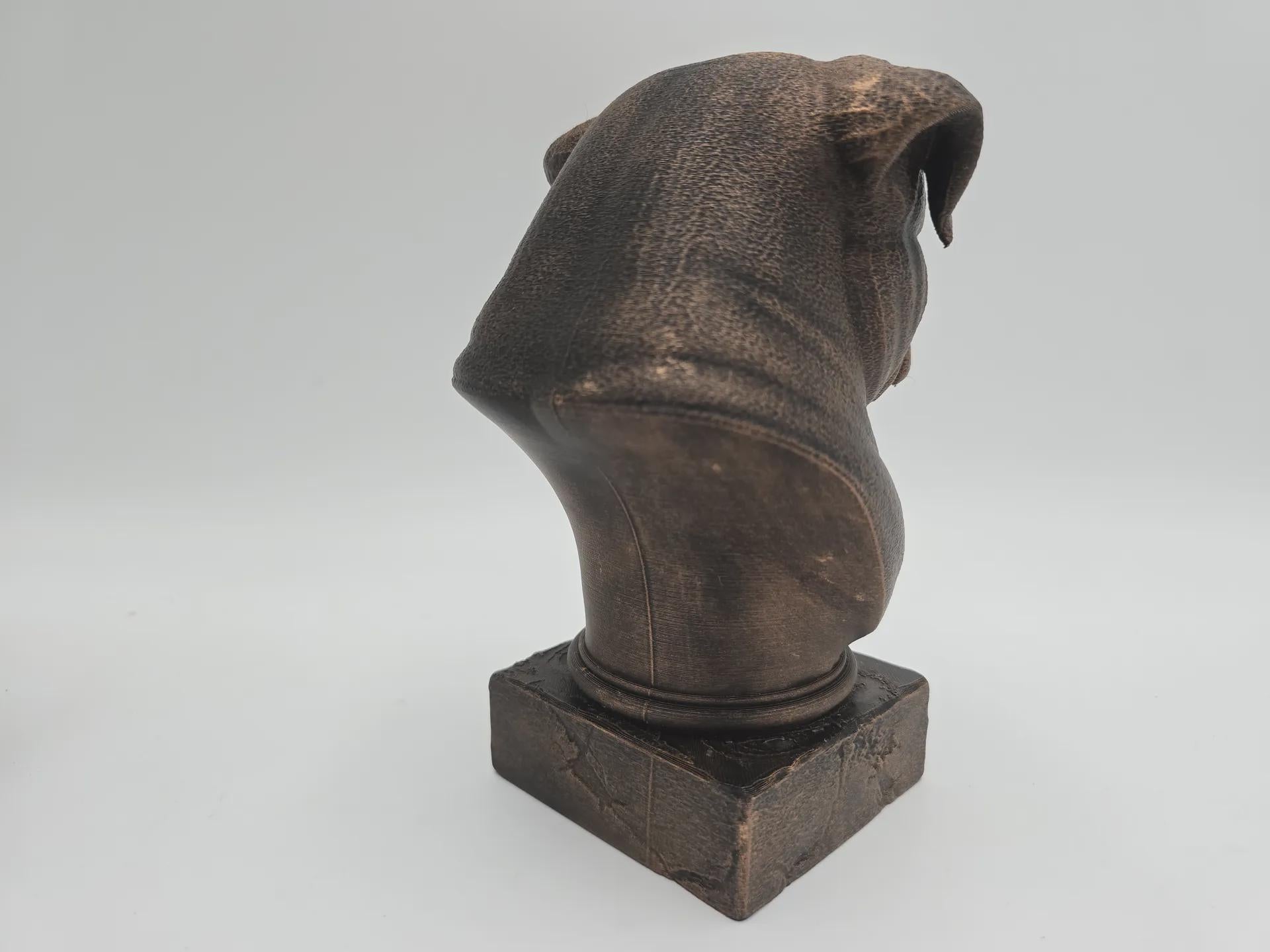 Bust of a pug dog statue - home decor dog lover handpainted ornament