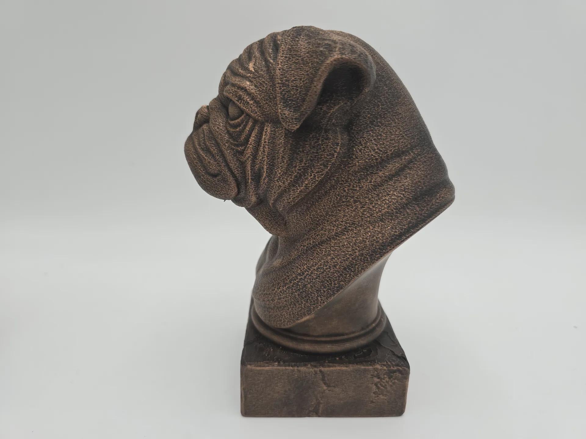 Bust of a pug dog statue - home decor dog lover handpainted ornament