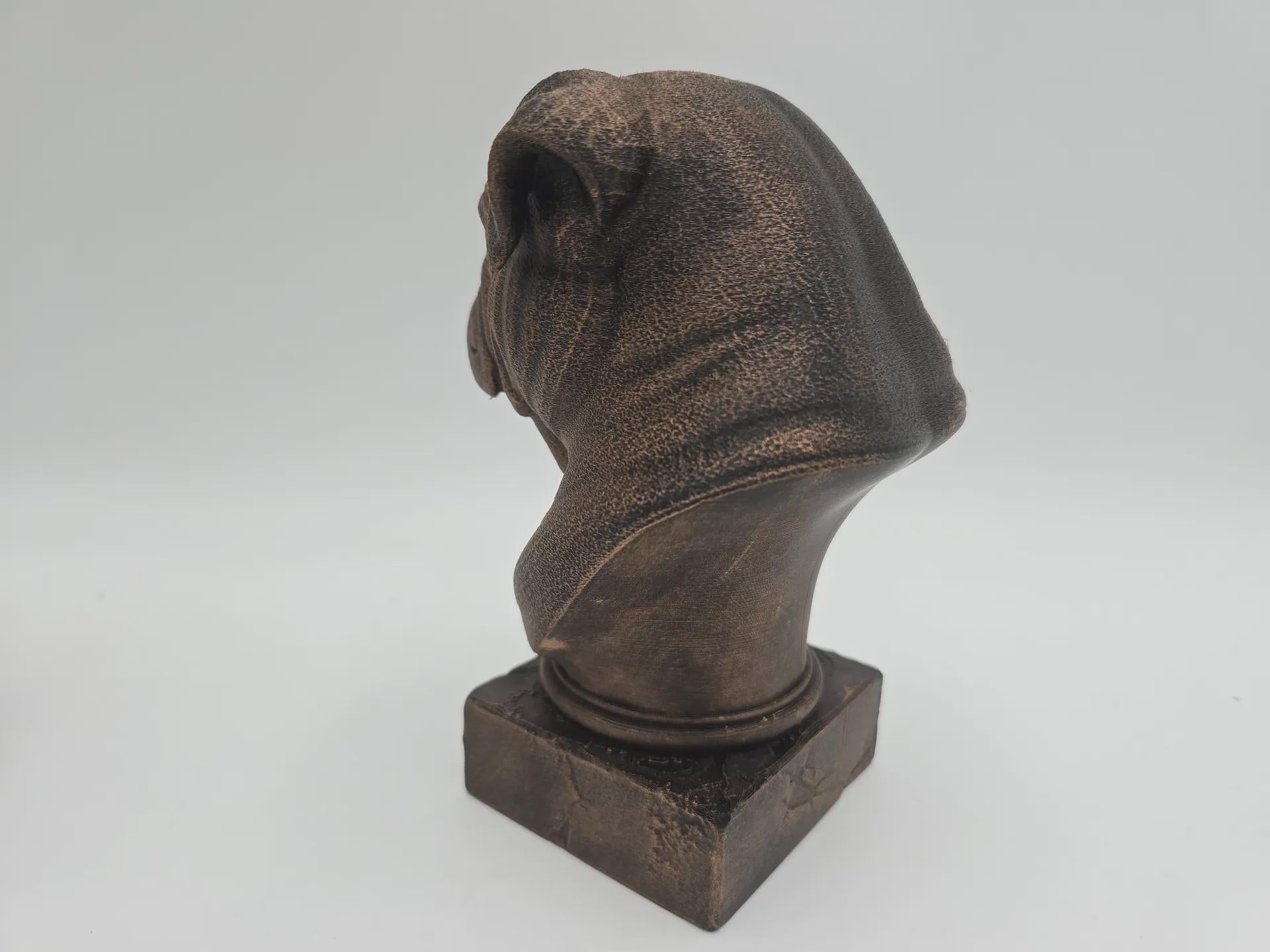 Bust of a pug dog statue - home decor dog lover handpainted ornament