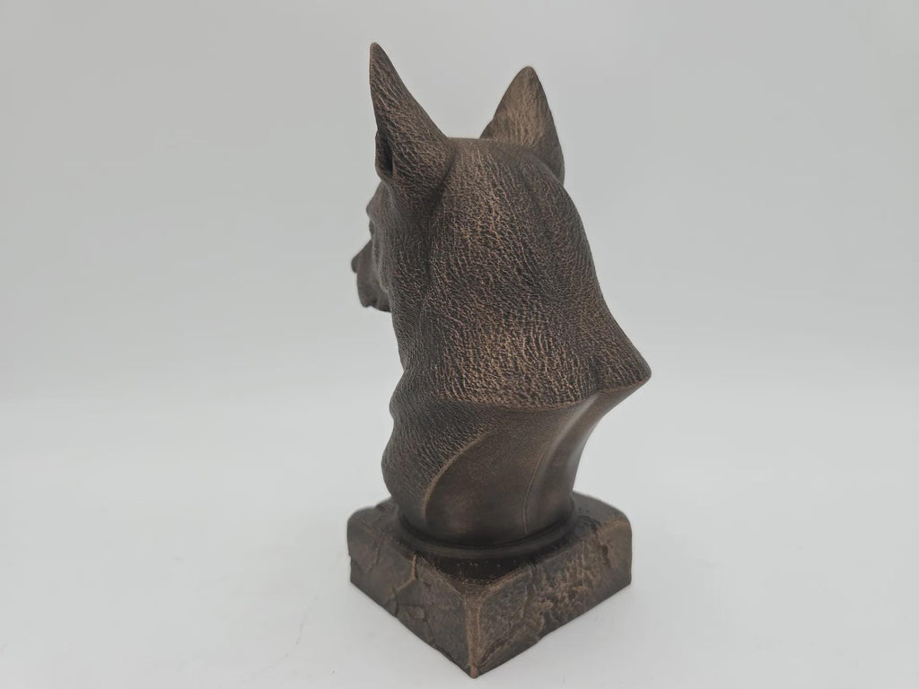 Bust of a belgian malinois dog statue - home decor dog lover handpainted ornament