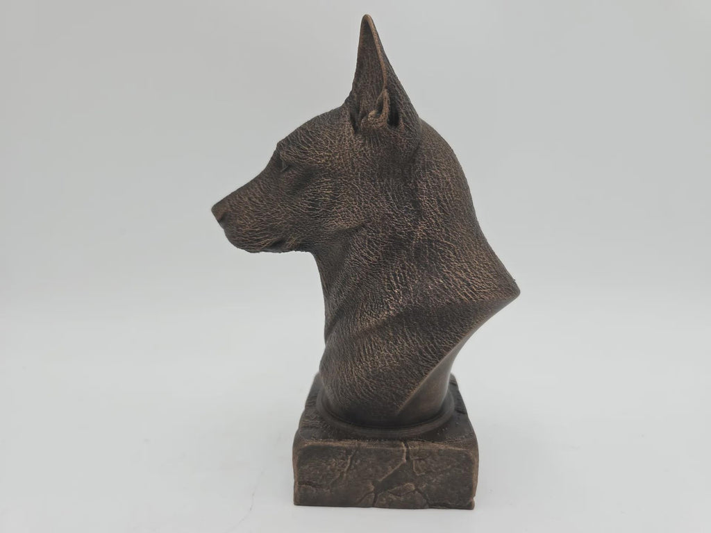 Bust of a belgian malinois dog statue - home decor dog lover handpainted ornament