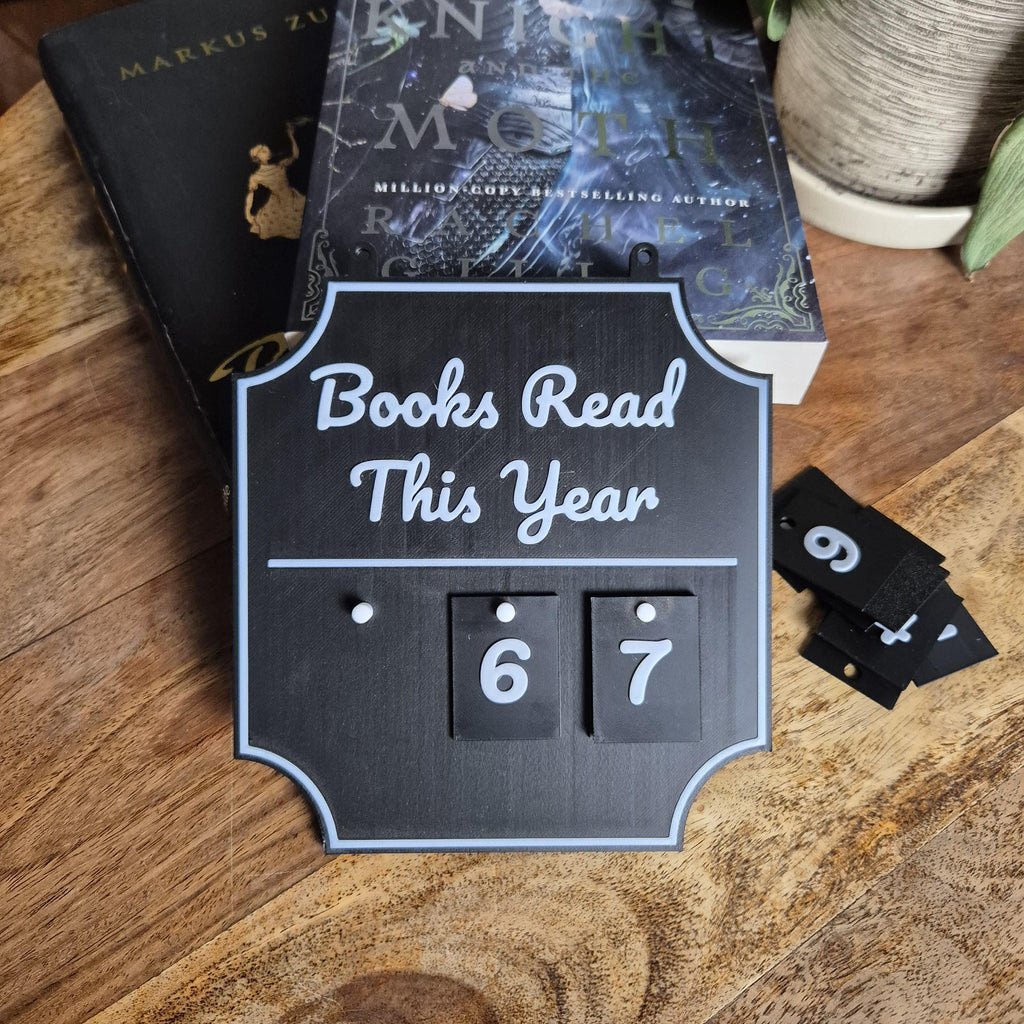 Books Read This Year Tracker – Interchangeable Number Sign for Book Lovers gift for him her