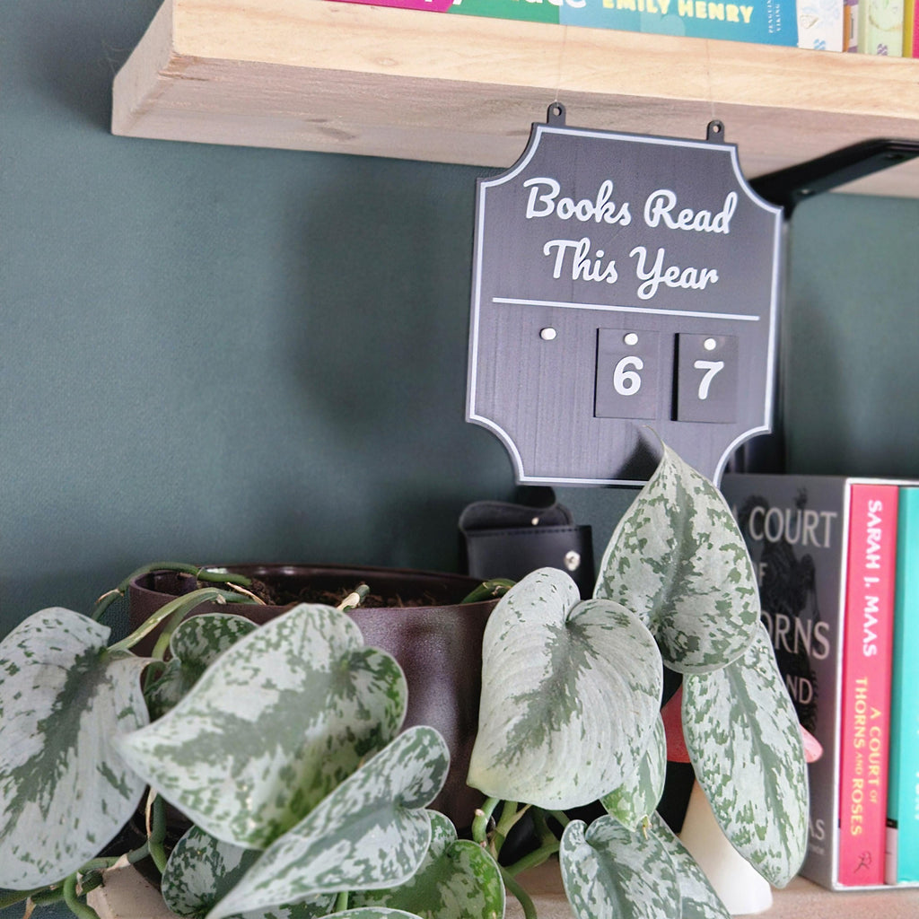 Books Read This Year Tracker – Interchangeable Number Sign for Book Lovers gift for him her