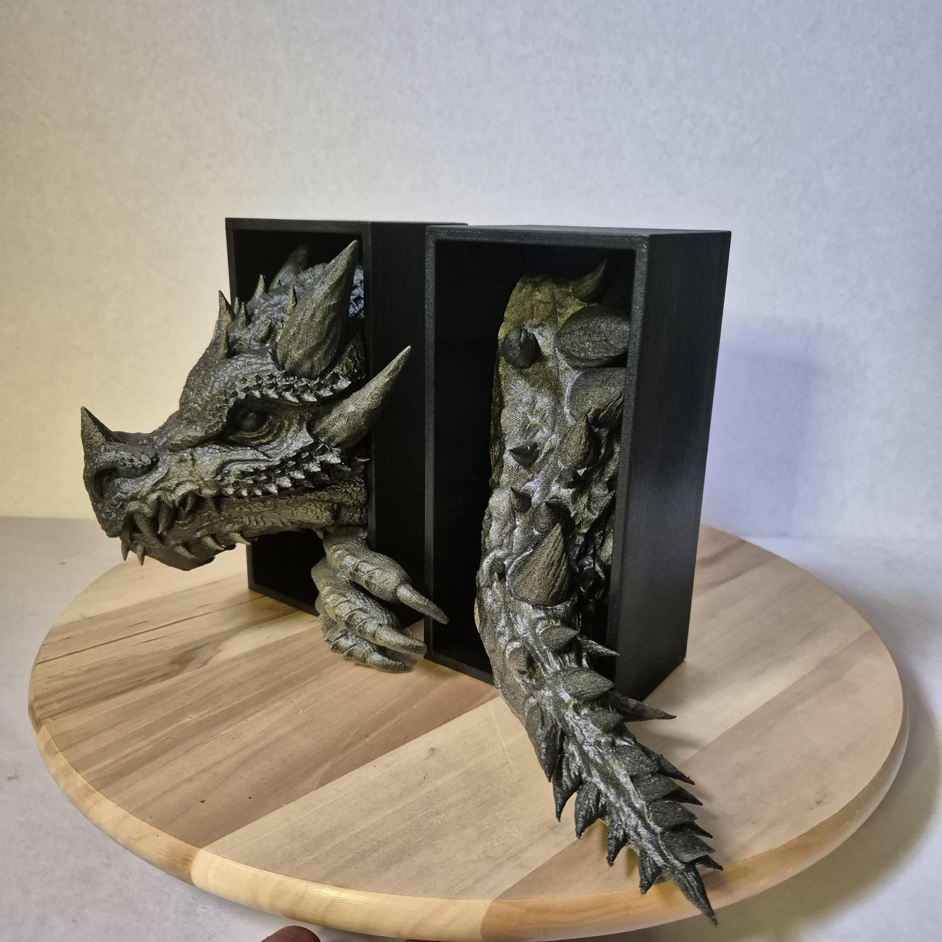Dragon Head and Tail Book Nook & DnD DM Screen - 2-in-1 Fantasy Set forthwing onyxstorm decor gift