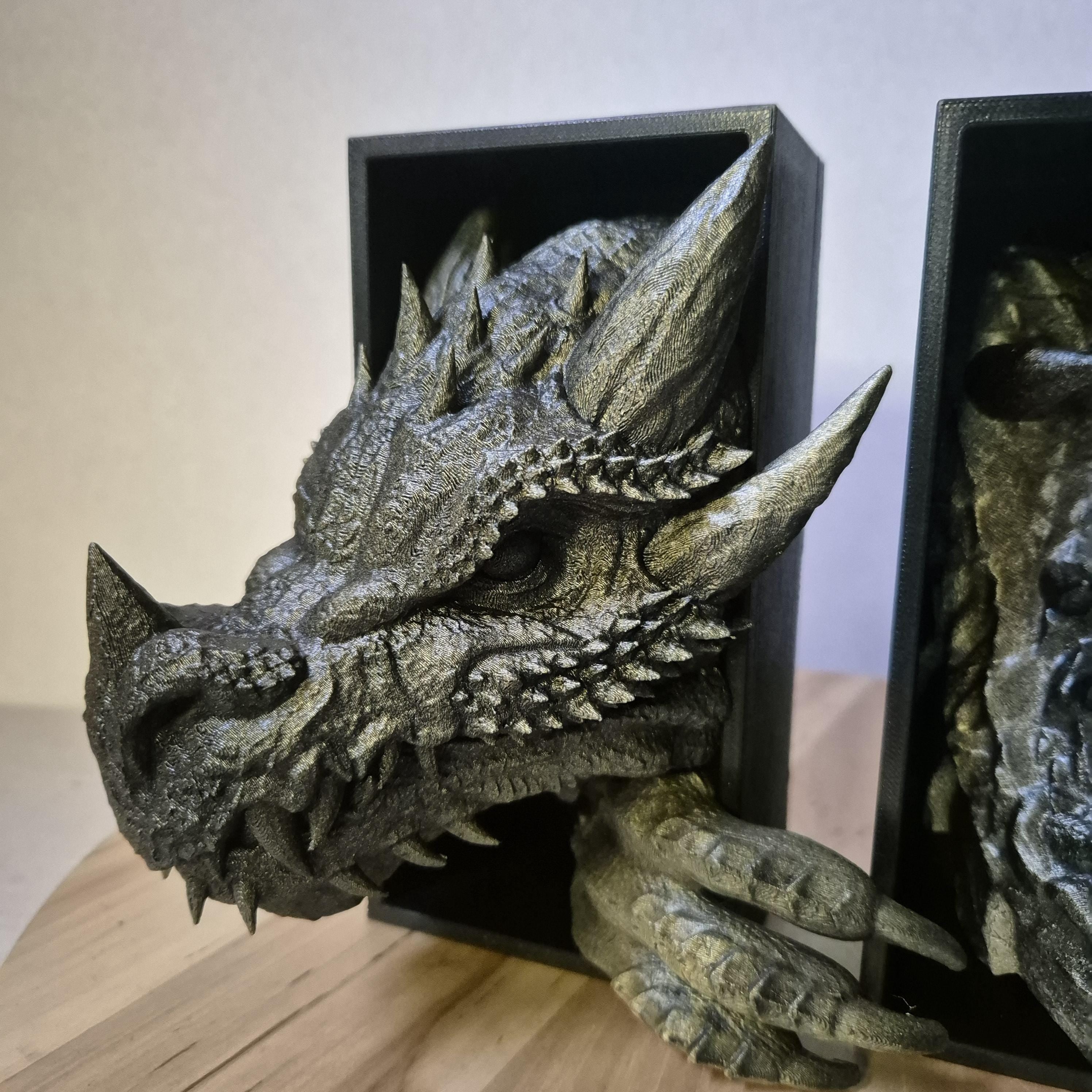 Dragon Head and Tail Book Nook & DnD DM Screen - 2-in-1 Fantasy Set forthwing onyxstorm decor gift