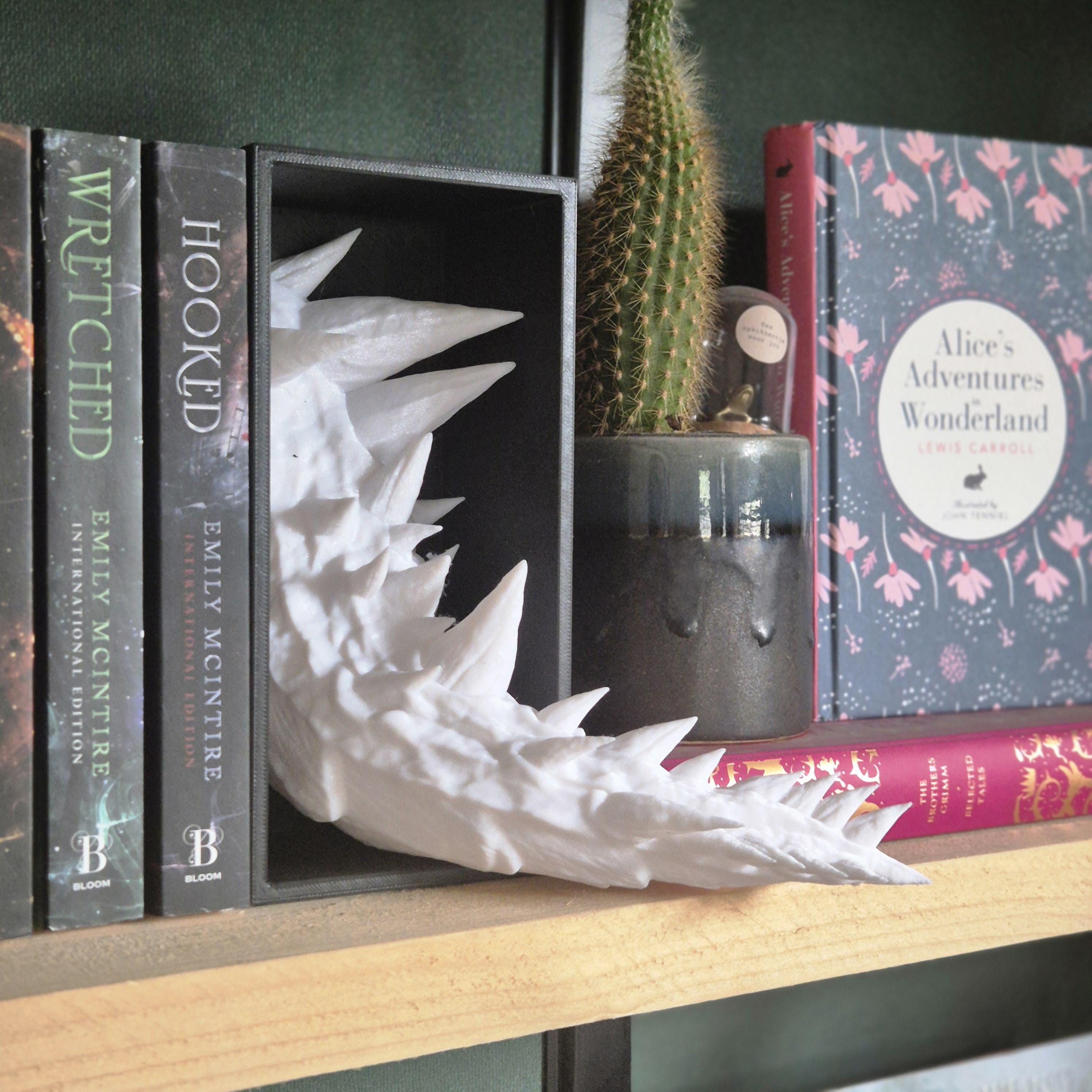 Book nook white Dragon Head and Tail - DnD DM Screen - 2-in-1 Fantasy Set forthwing onyxstorm decor gift