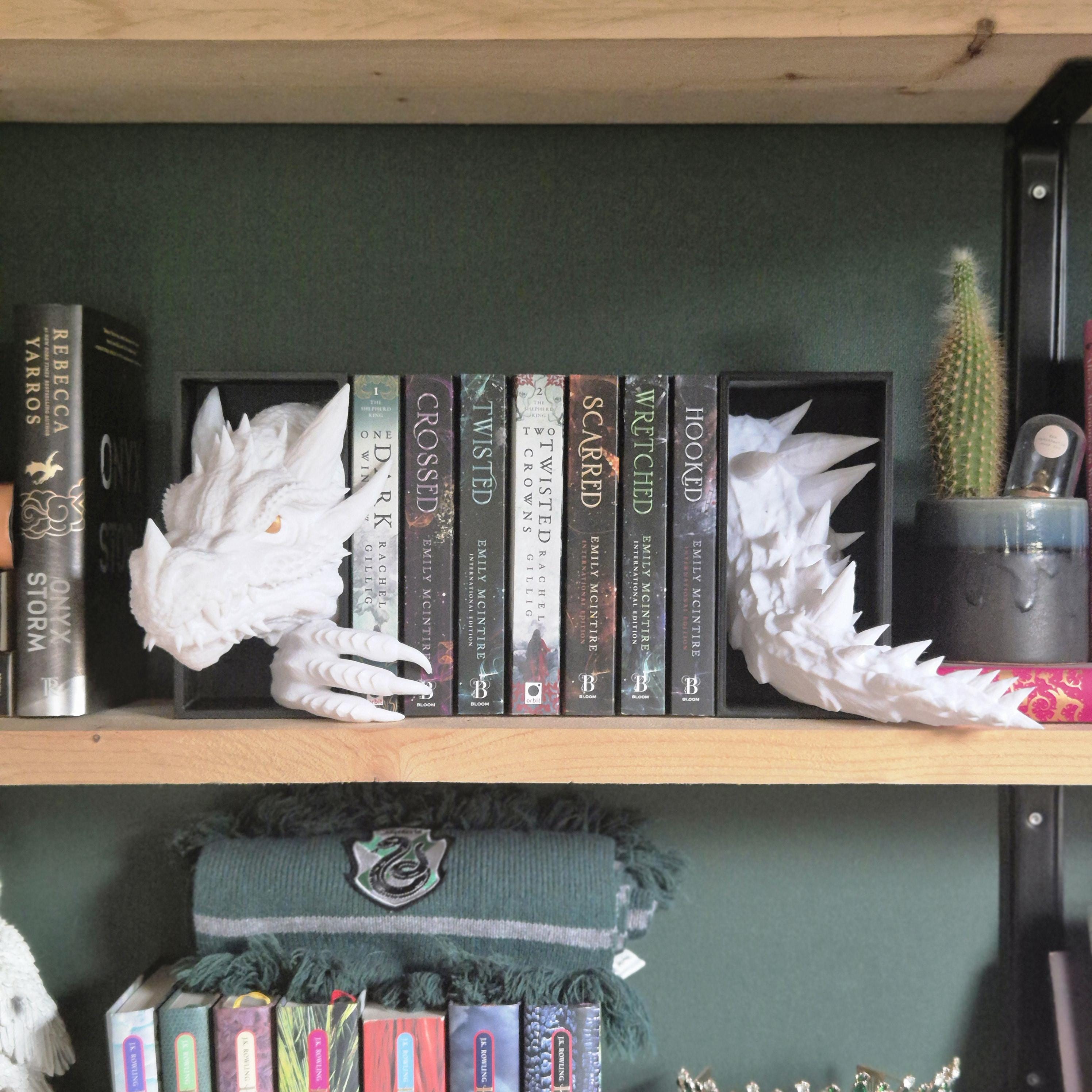 Book nook white Dragon Head and Tail - DnD DM Screen - 2-in-1 Fantasy Set forthwing onyxstorm decor gift