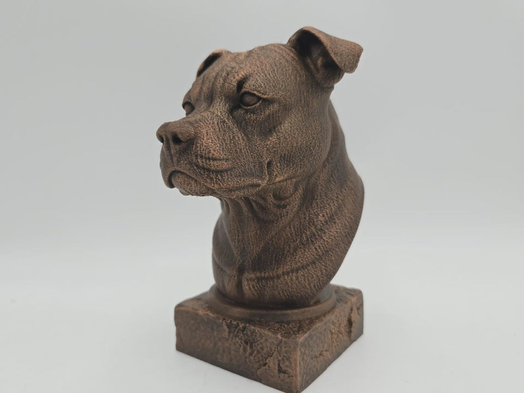Bust of a staffordshire bust bust dog statue - handpainted home decor dog lover gift him her ornament
