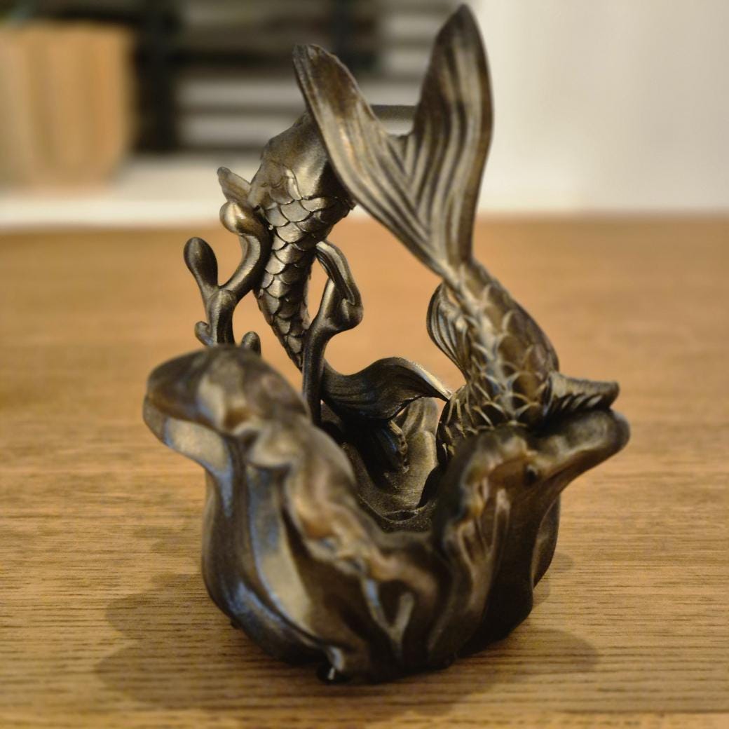 Elegant Pisces Figurine - Handcrafted Astrology Art - birthday milestone gift