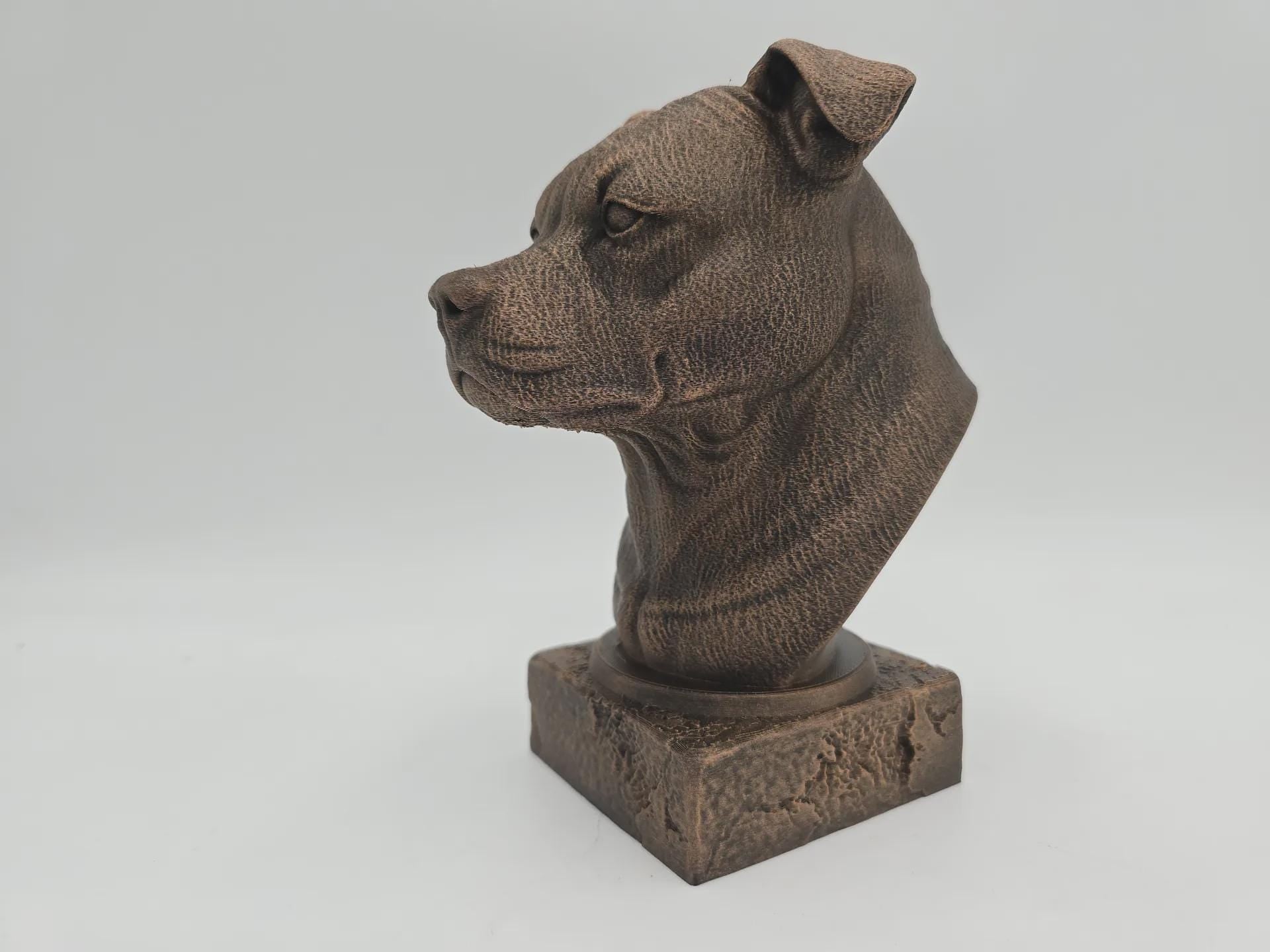 Bust of a staffordshire bust bust dog statue - handpainted home decor dog lover gift him her ornament