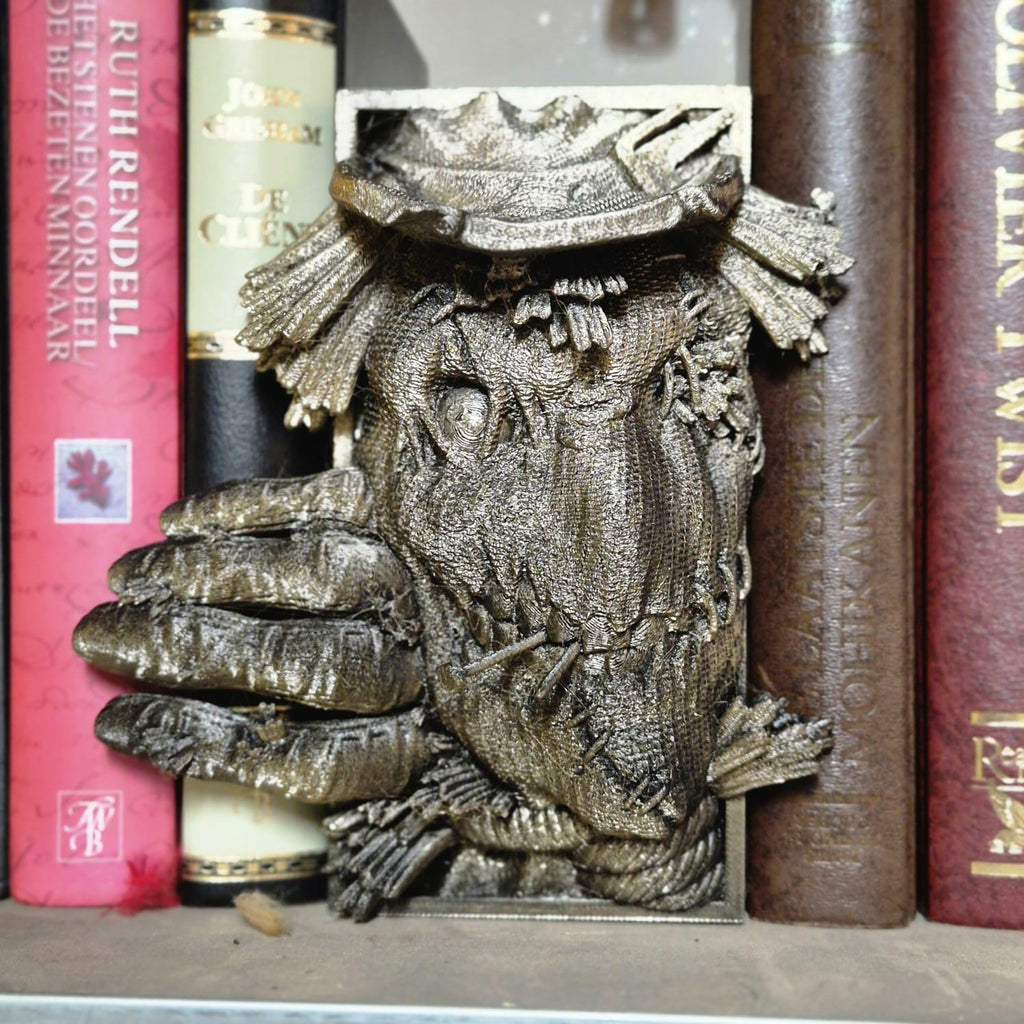 Unique Handcrafted crowhead Book Nook | Mystical Bookend | horror Bookshelf Decor
