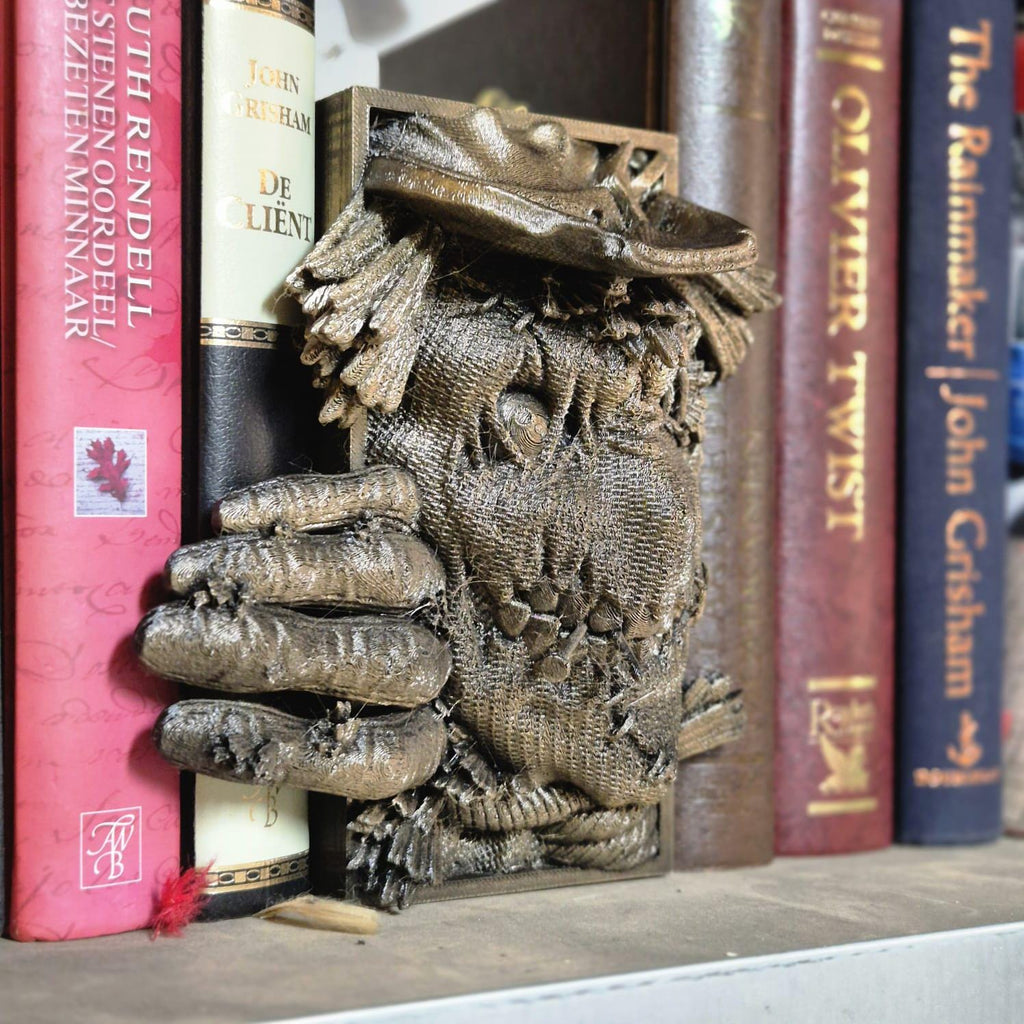 Unique Handcrafted crowhead Book Nook | Mystical Bookend | horror Bookshelf Decor